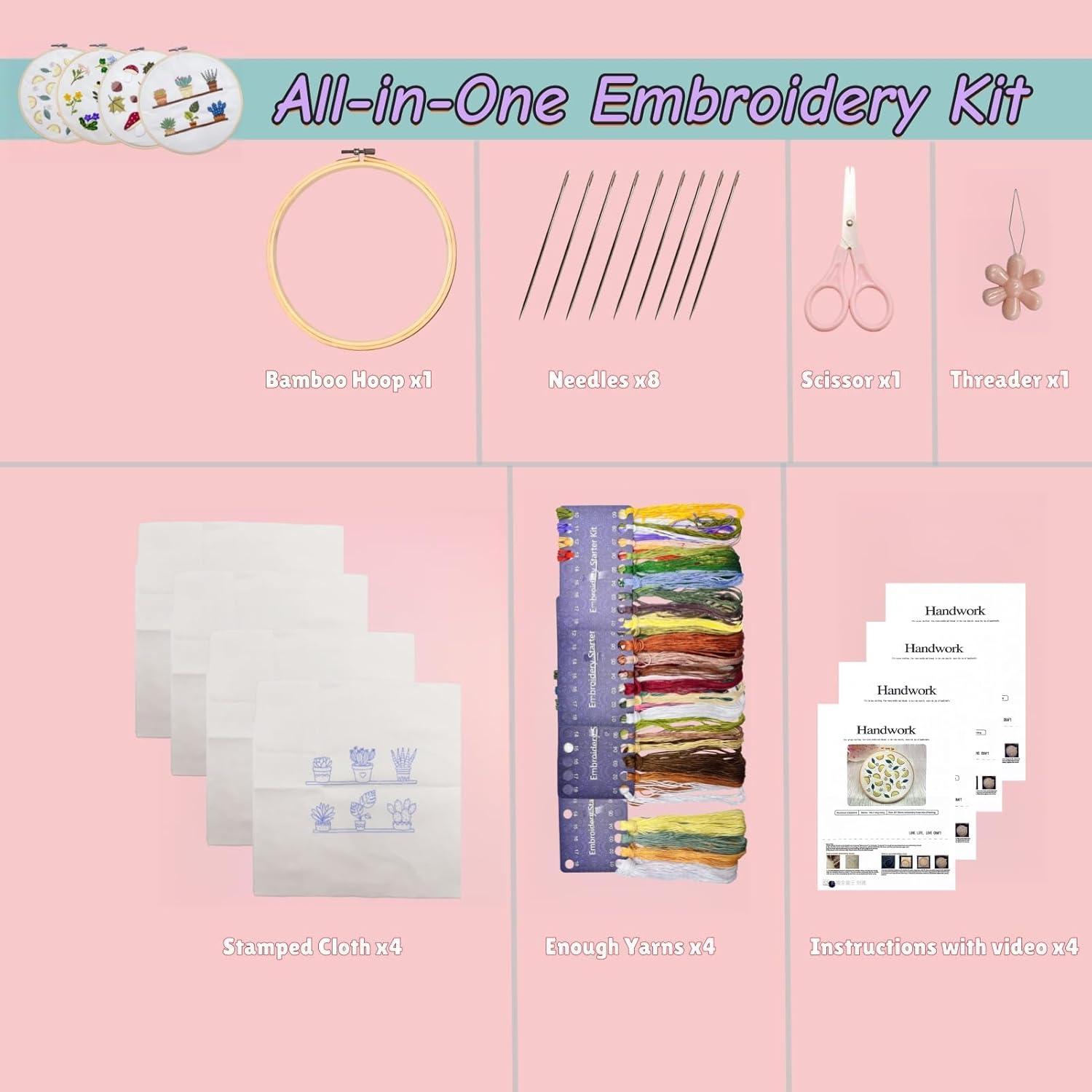 Kit de Bordado Speedura 20 cm - Iniciación Floral para Adultos