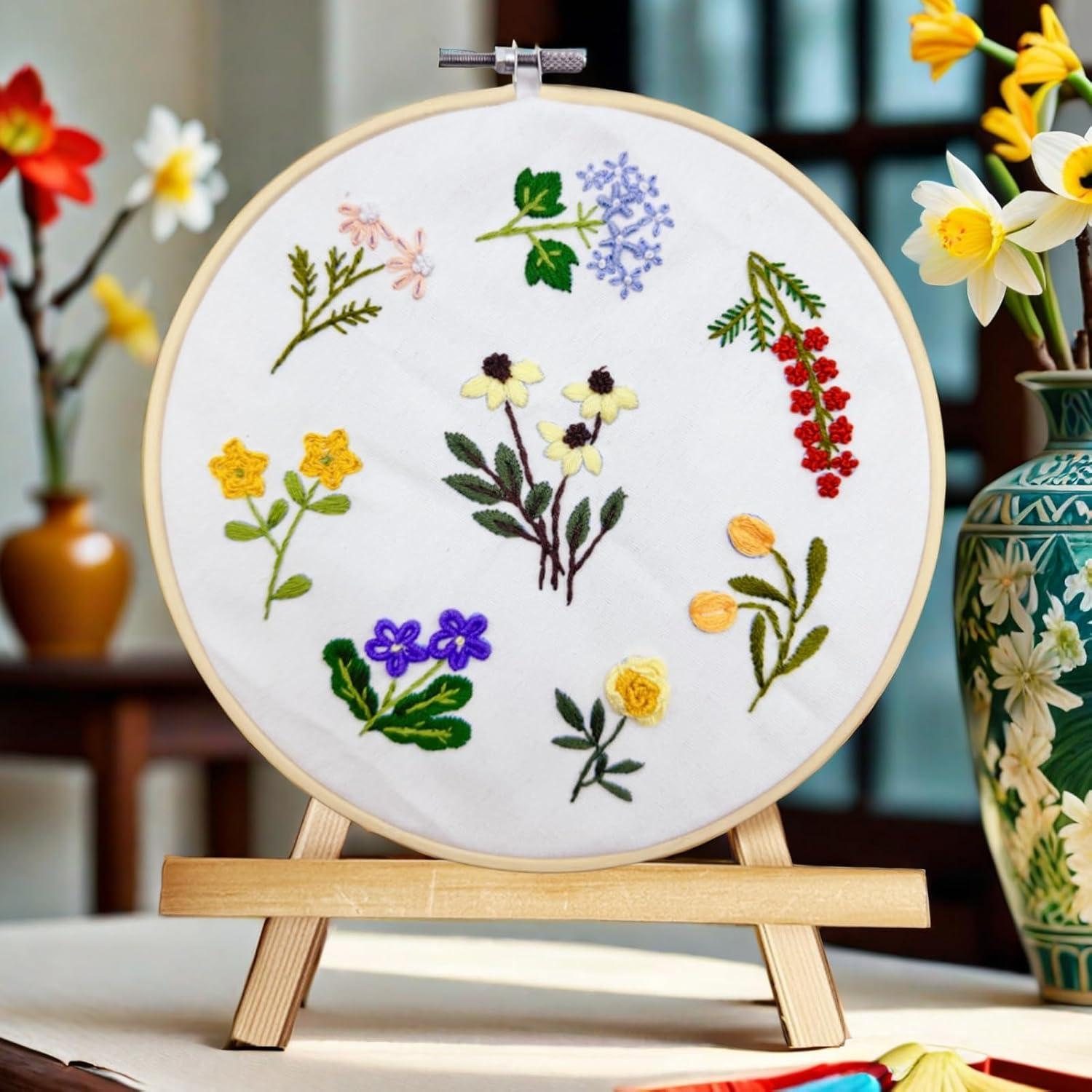 Kit de Bordado Speedura 20 cm - Iniciación Floral para Adultos