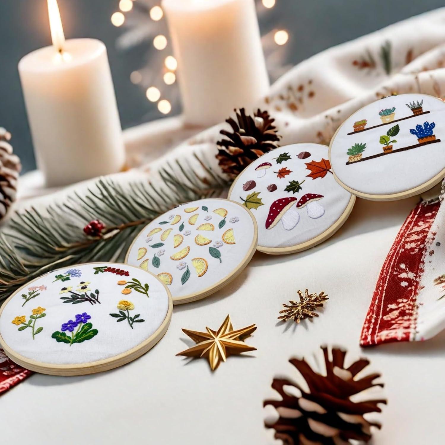 Kit de Bordado Speedura 20 cm - Iniciación Floral para Adultos