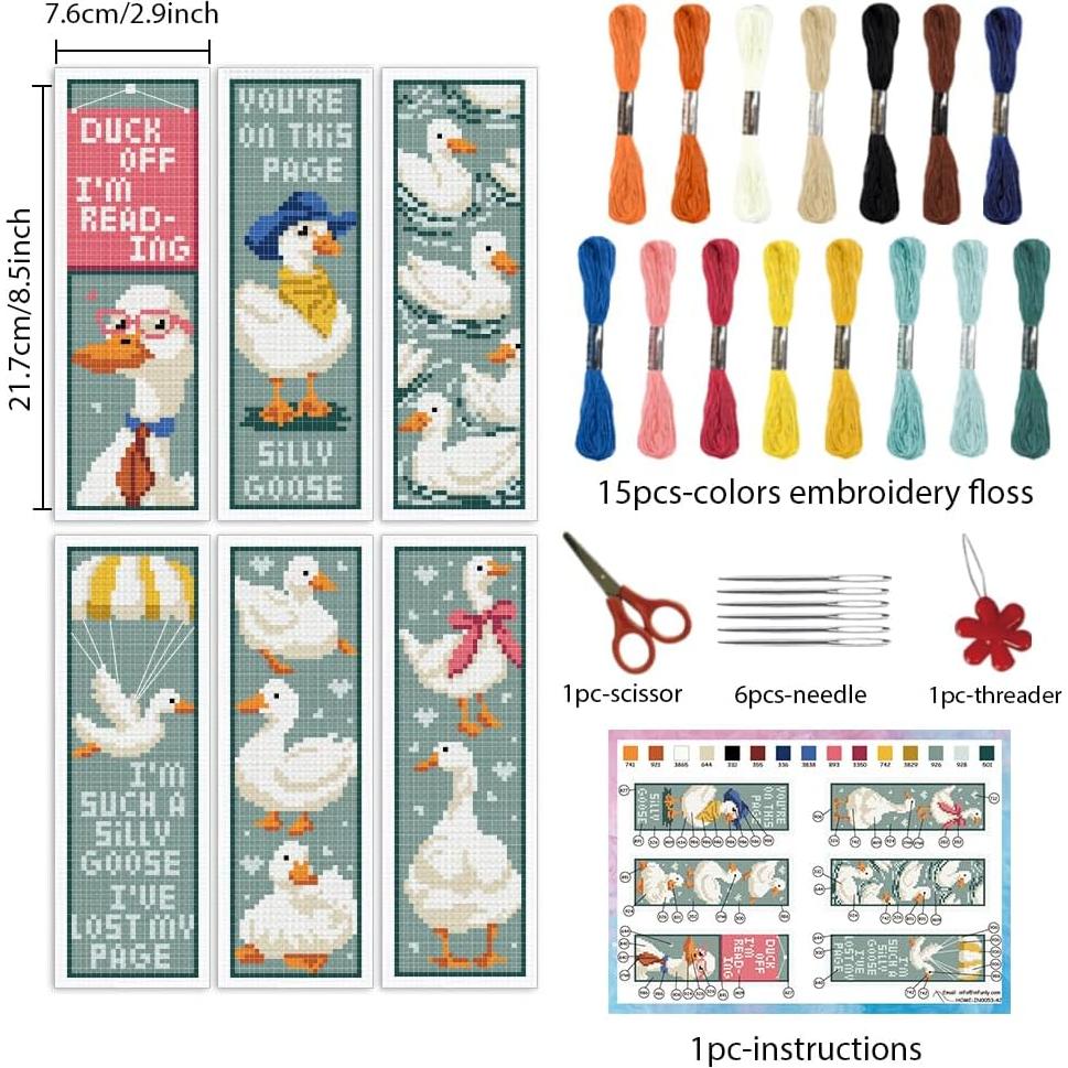 Kit de Marcadores de Punto de Cruz INFUNLY 6 Piezas Pato