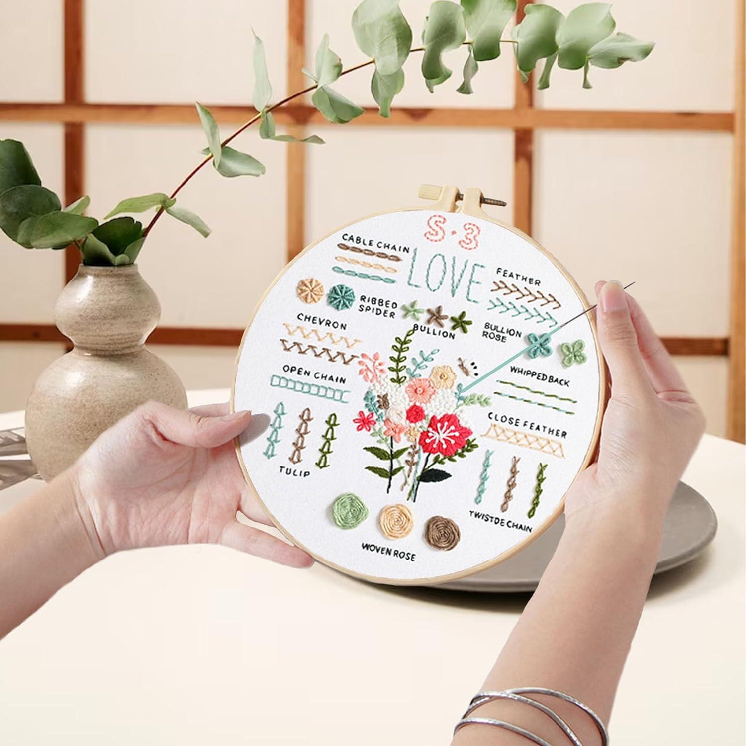 Kit de Bordado Ohcol para Principiantes - 3 Patrones y Aro