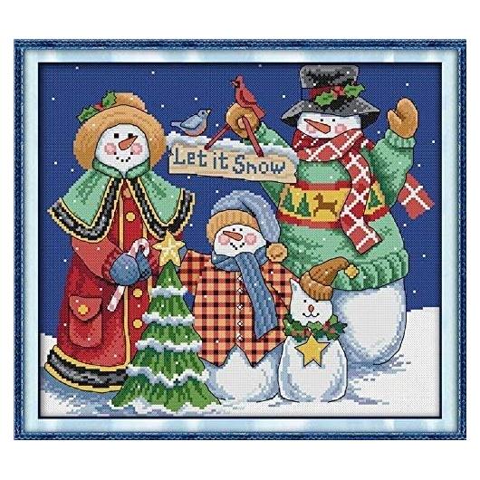 Kit de Bordado a Mano Happy Forever K632 Muñeco de Nieve 43x38cm