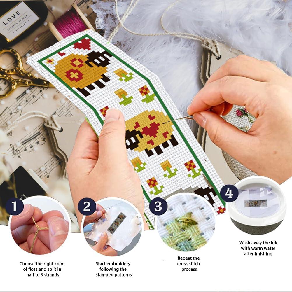 Kit de Bordado DIY INFUNLY Cordero 6 Piezas con Instrucciones