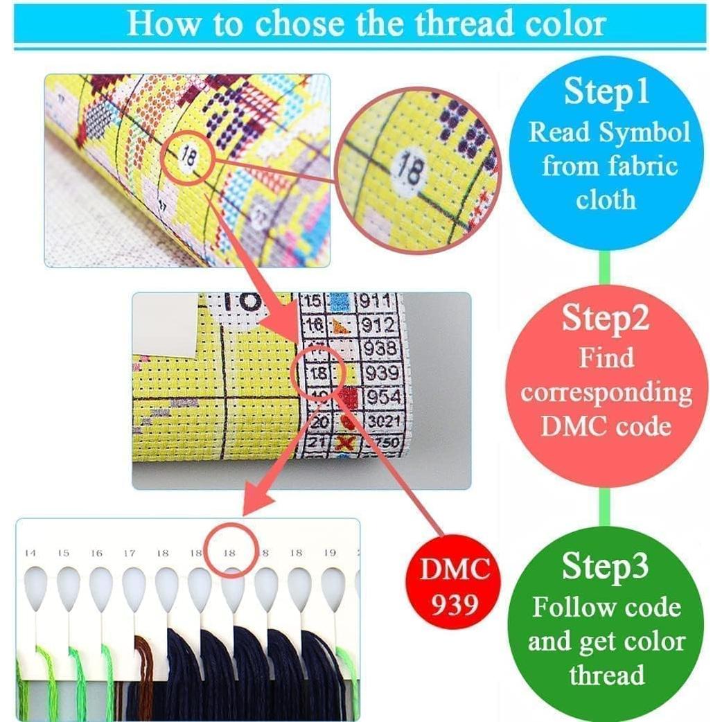 Kit de Bordado a Mano Estampado WUSARPLY 11CT para Principiantes