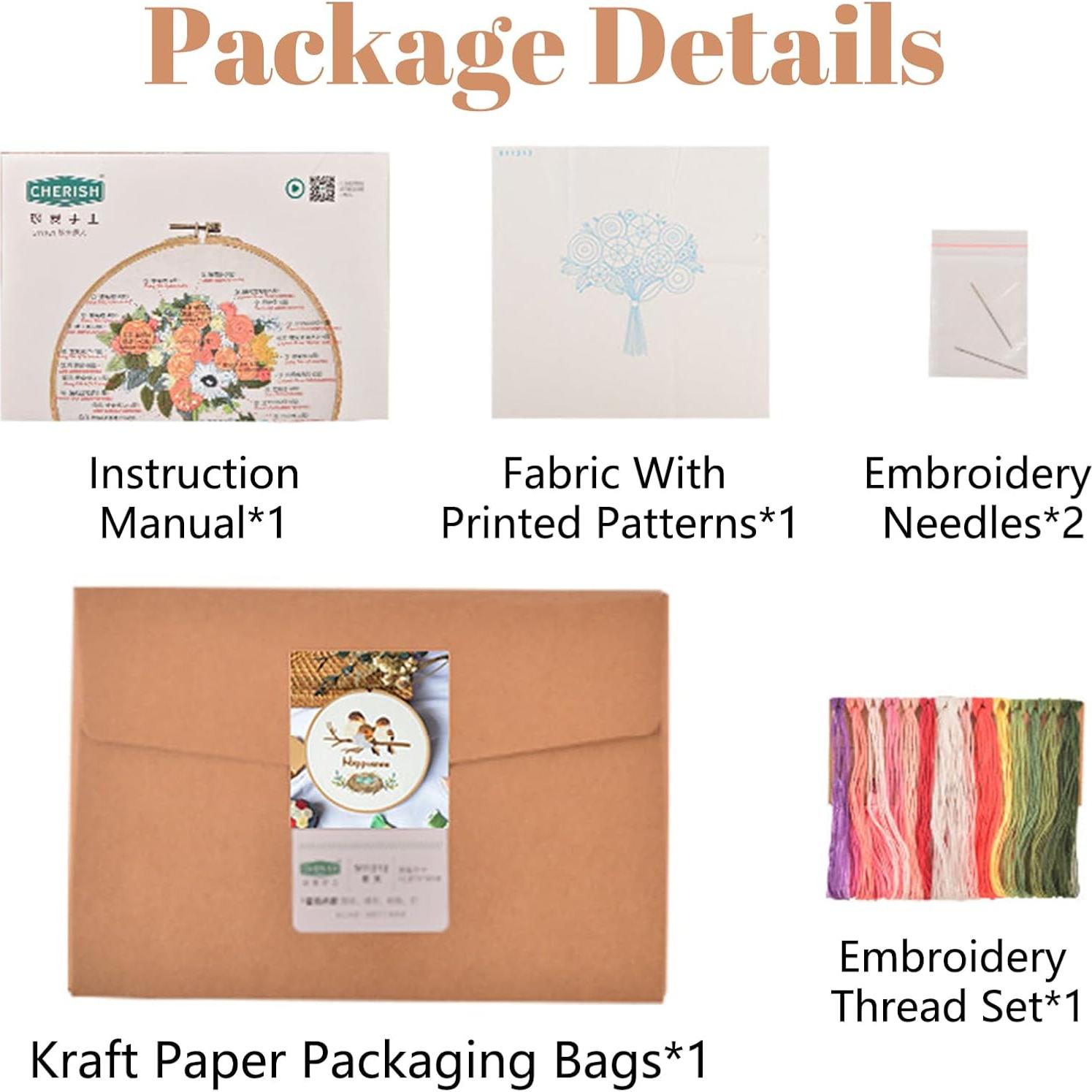 Kit de Bordado URROMA para Principiantes con Patrón Pluma