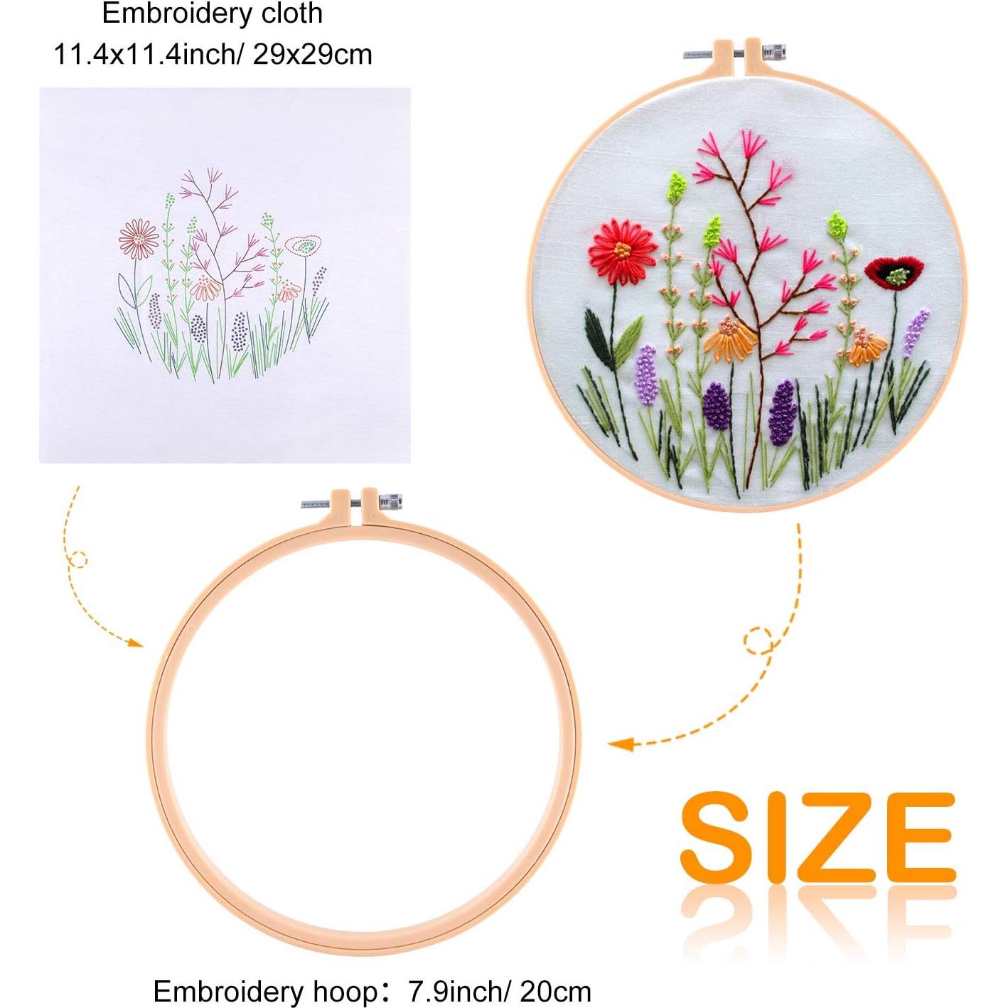 Kit de Bordado FEPITO para Principiantes - 5 Piezas Floral