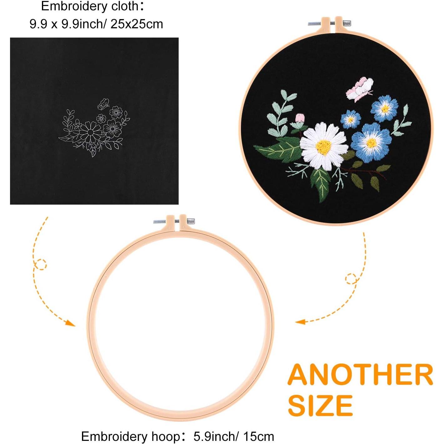 Kit de Bordado FEPITO para Principiantes - 5 Piezas Floral