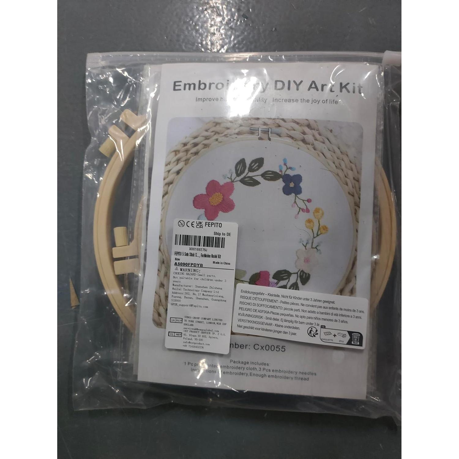 Kit de Bordado FEPITO para Principiantes - 5 Piezas Floral