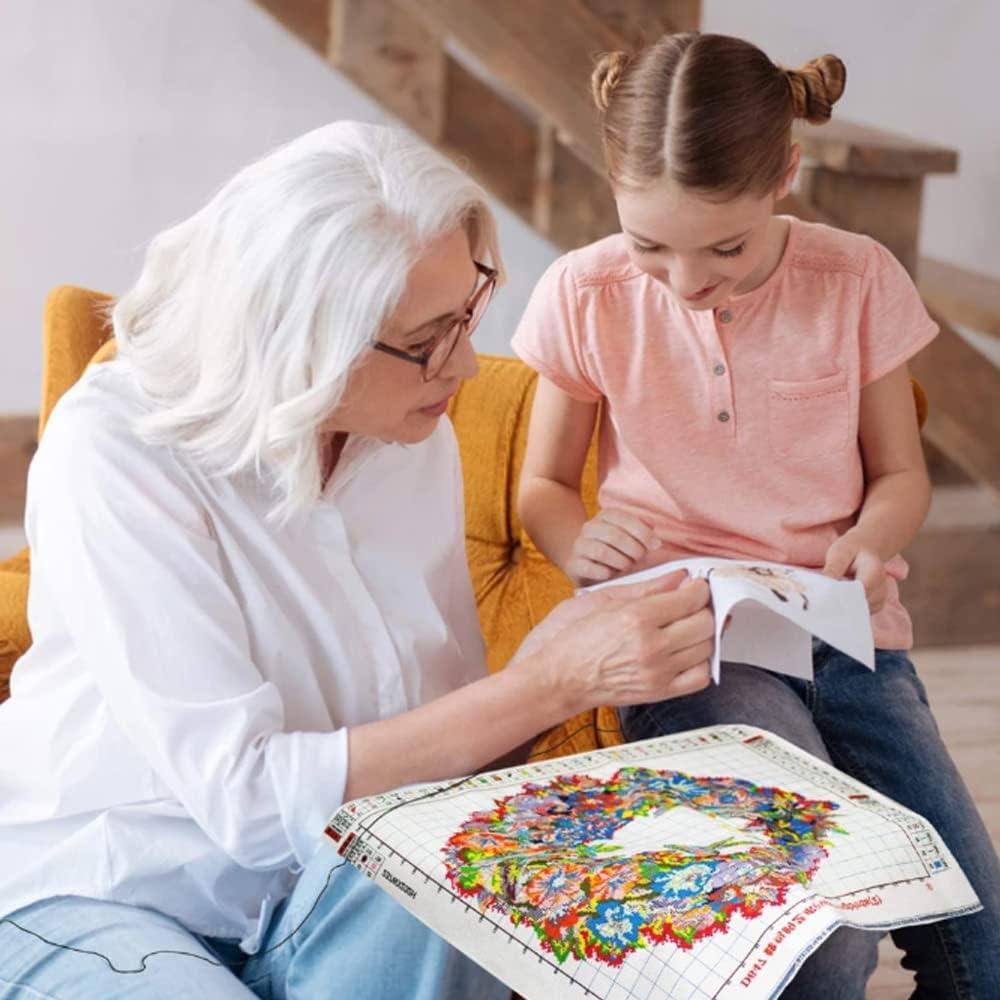 Kit de Bordado a Mano Tiwabb 11CT Camión Gnomo 35x35cm