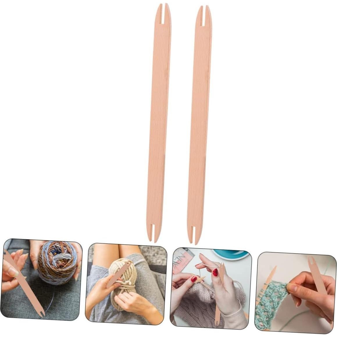 2 Shuttles de Tejido de Madera EXCEART 30.4x2.5cm DIY