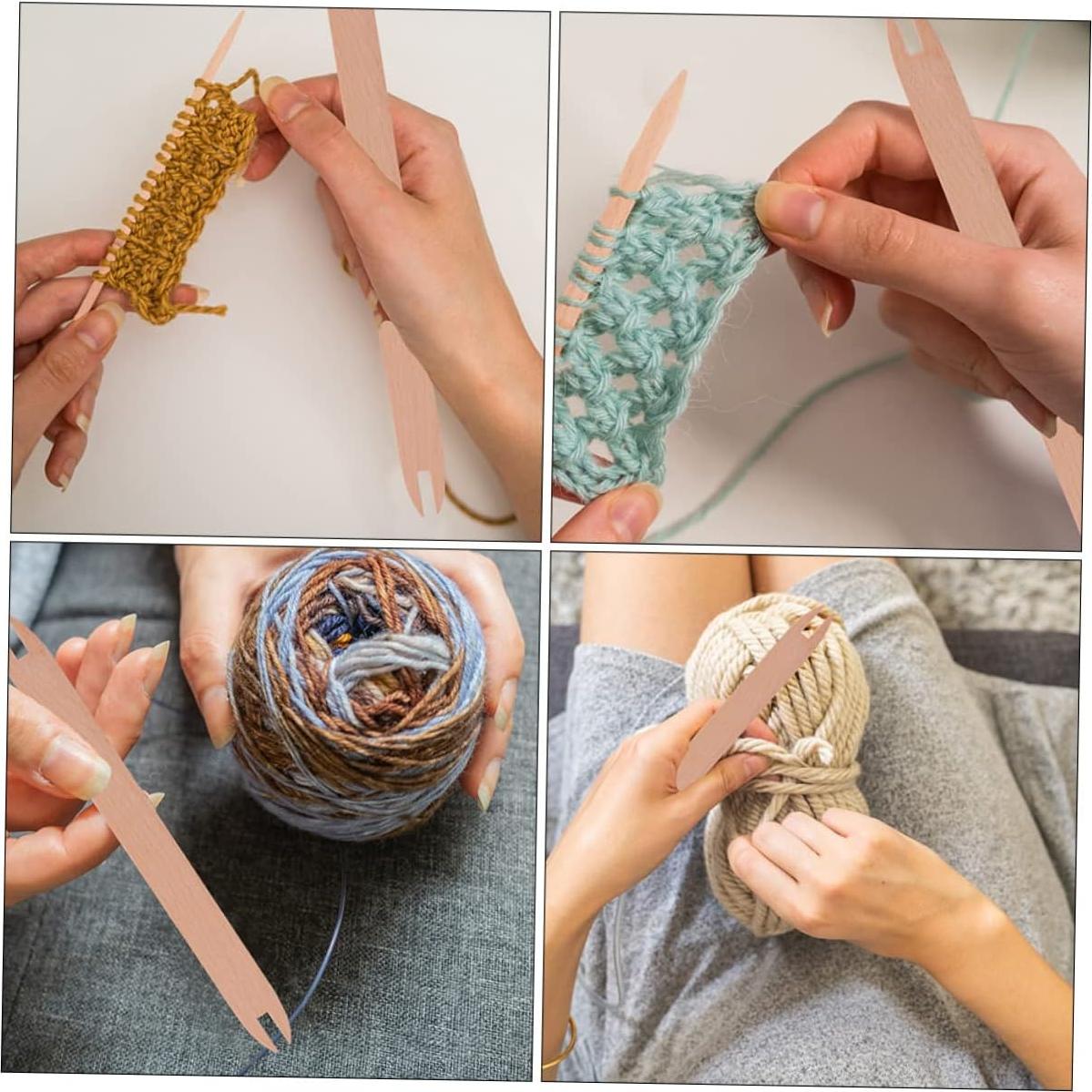 2 Shuttles de Tejido de Madera EXCEART 30.4x2.5cm DIY