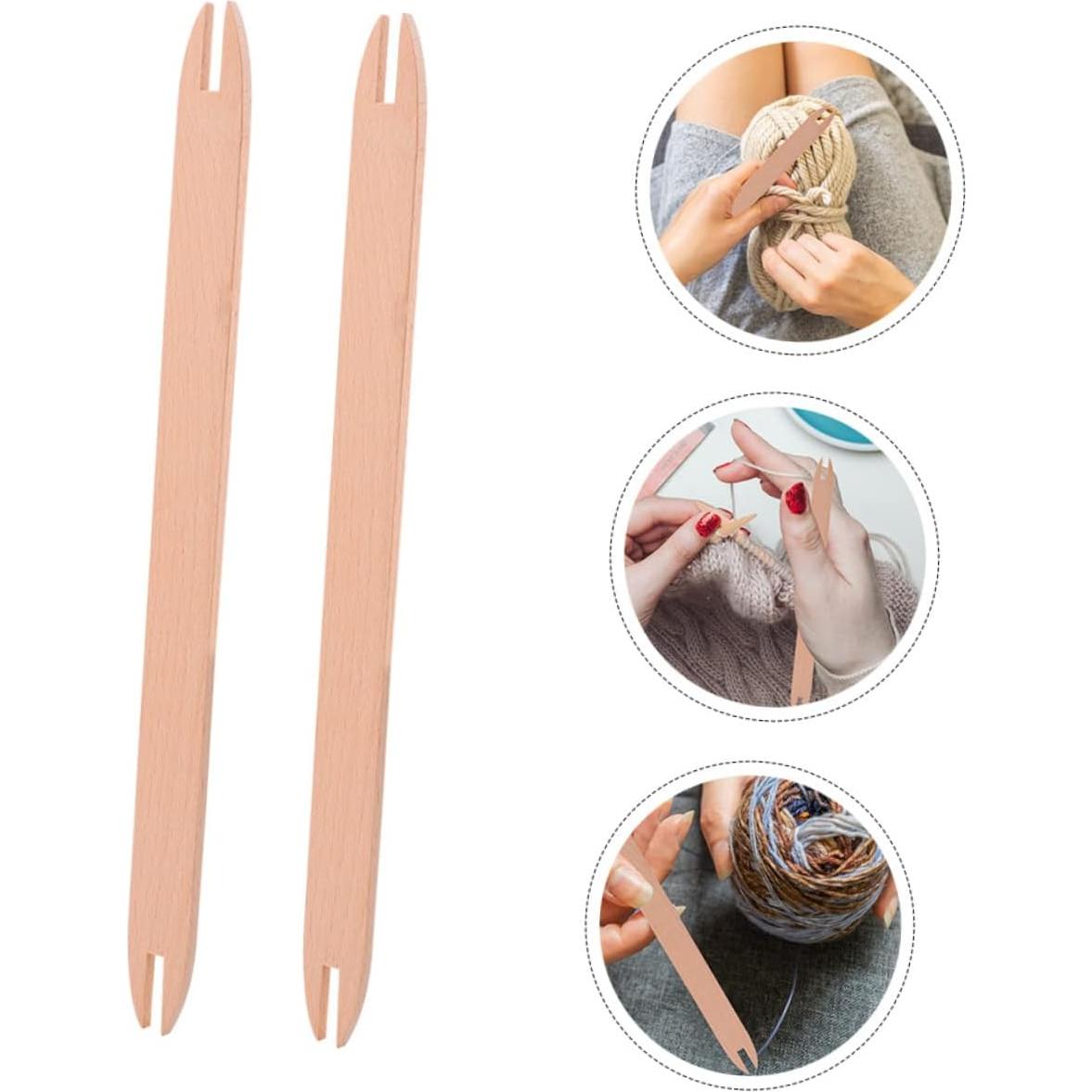 2 Shuttles de Tejido de Madera EXCEART 30.4x2.5cm DIY