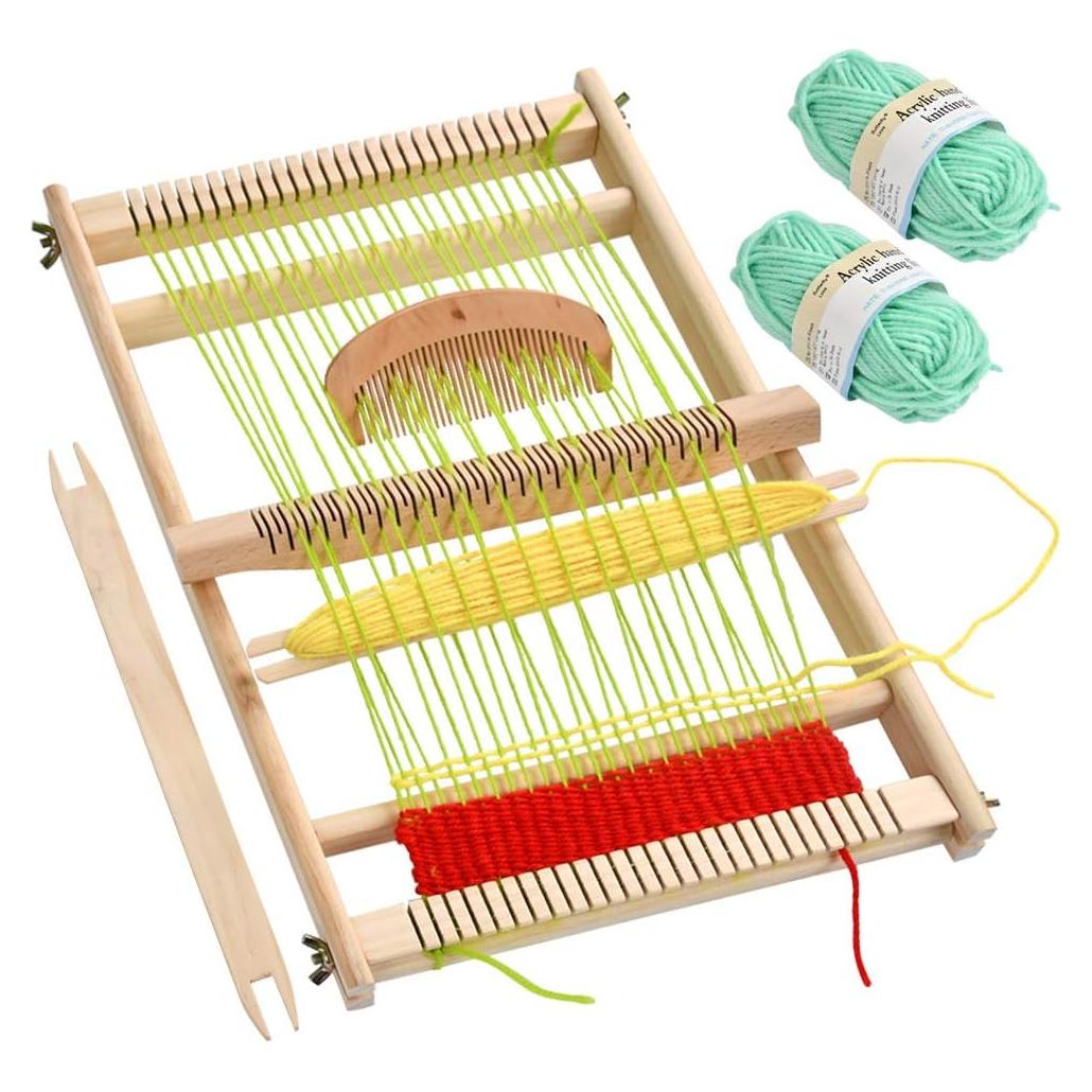 Telar de Madera FOCCTS Grande 25 x 39 x 8 cm para Tejer