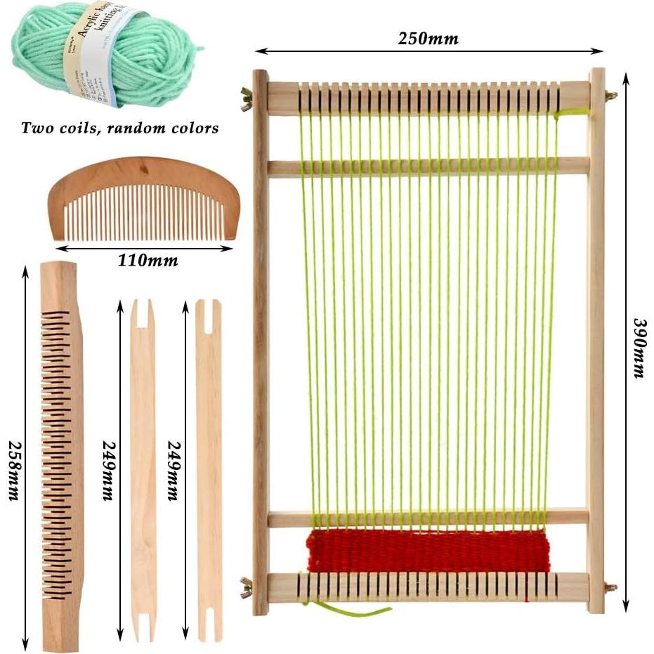 Telar de Madera FOCCTS Grande 25 x 39 x 8 cm para Tejer