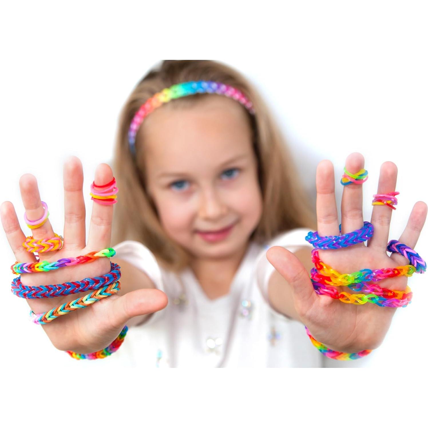 DDCOWP 2500+ Rubber Band Bracelet Kit, Loom Bracelet Making Set for Kids, Refill Loom Set, Friendship Bracelet Creativity Birthday Kit