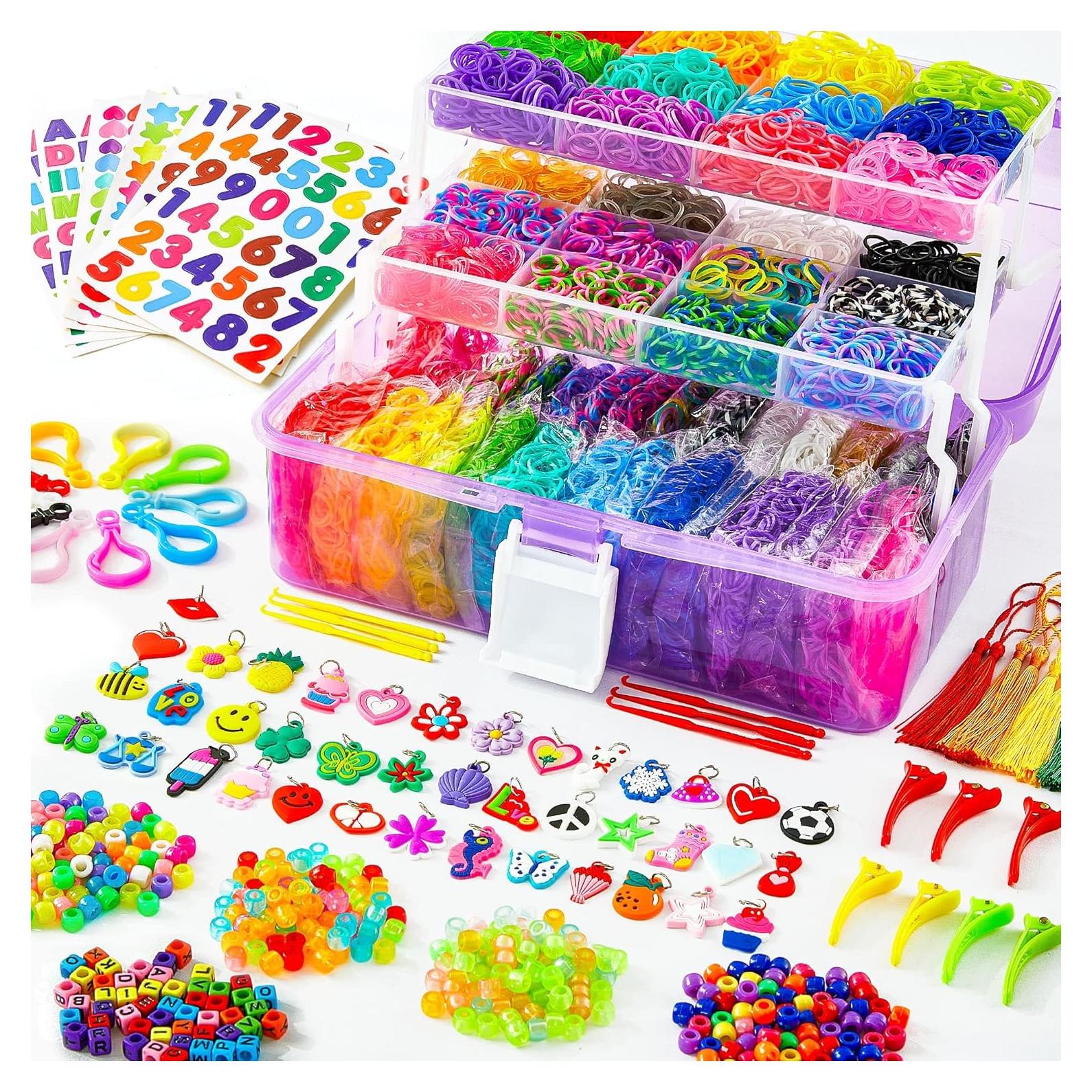 Kit de Bandas de Goma Inscraft 17500+ con 28 Colores y Accesorios