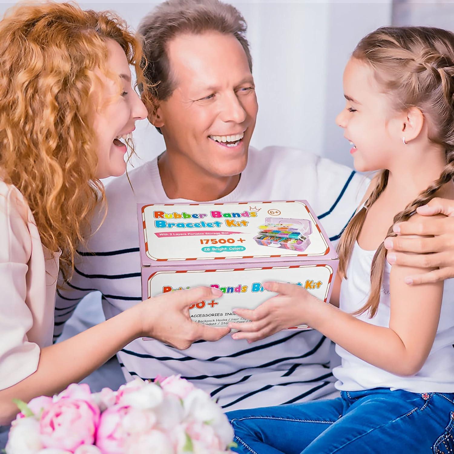 Kit de Bandas de Goma Inscraft 17500+ con 28 Colores y Accesorios