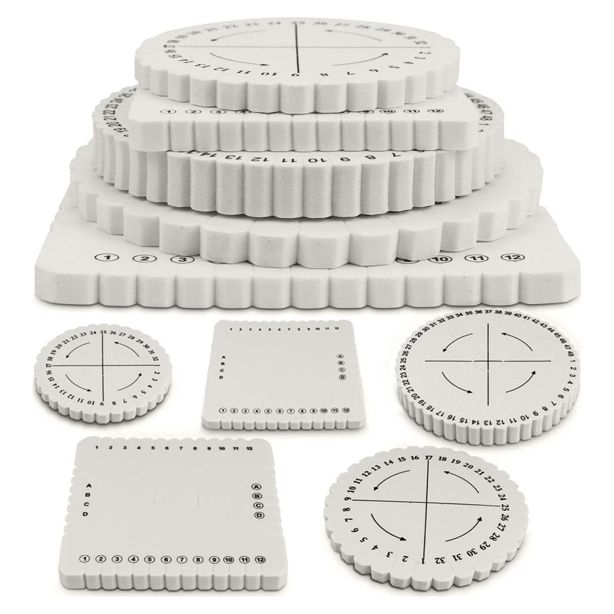 BILLIOTEAM Kit 5 Piezas Telar Kumihimo Redondo y Cuadrado