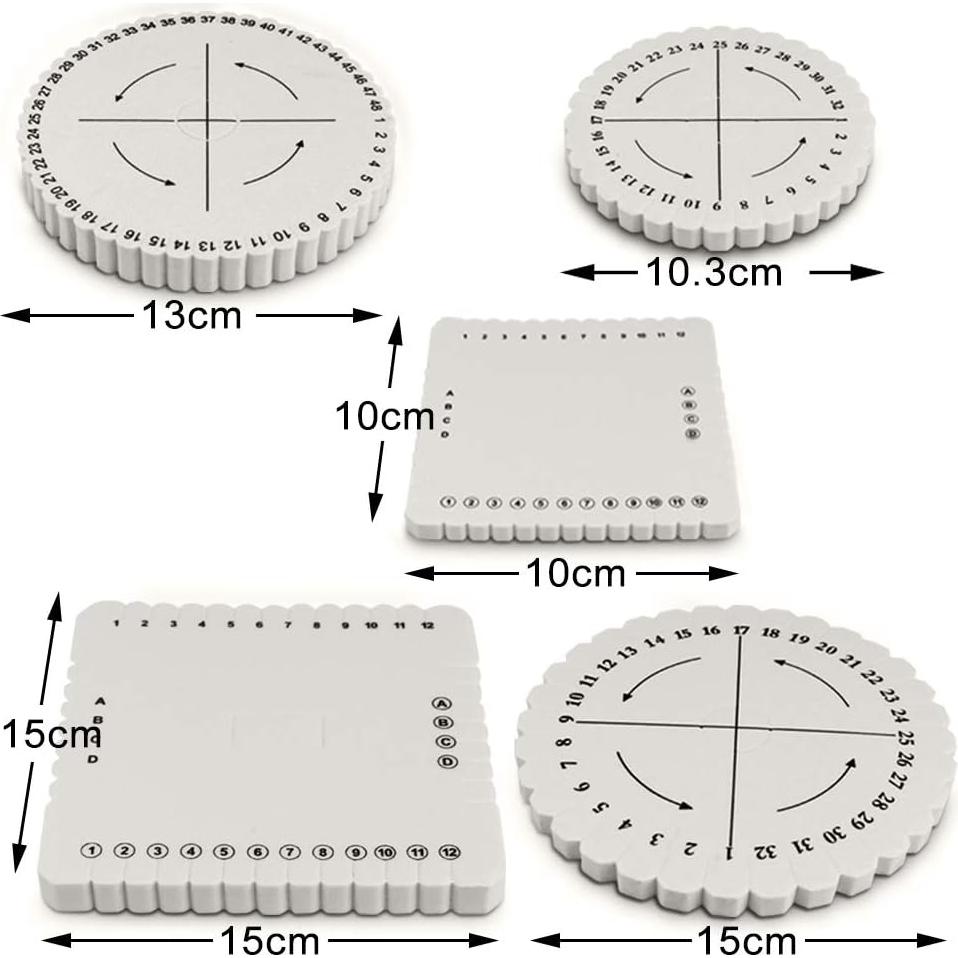 BILLIOTEAM Kit 5 Piezas Telar Kumihimo Redondo y Cuadrado