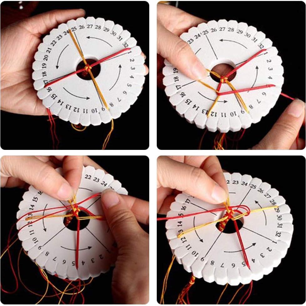 BILLIOTEAM Kit 5 Piezas Telar Kumihimo Redondo y Cuadrado