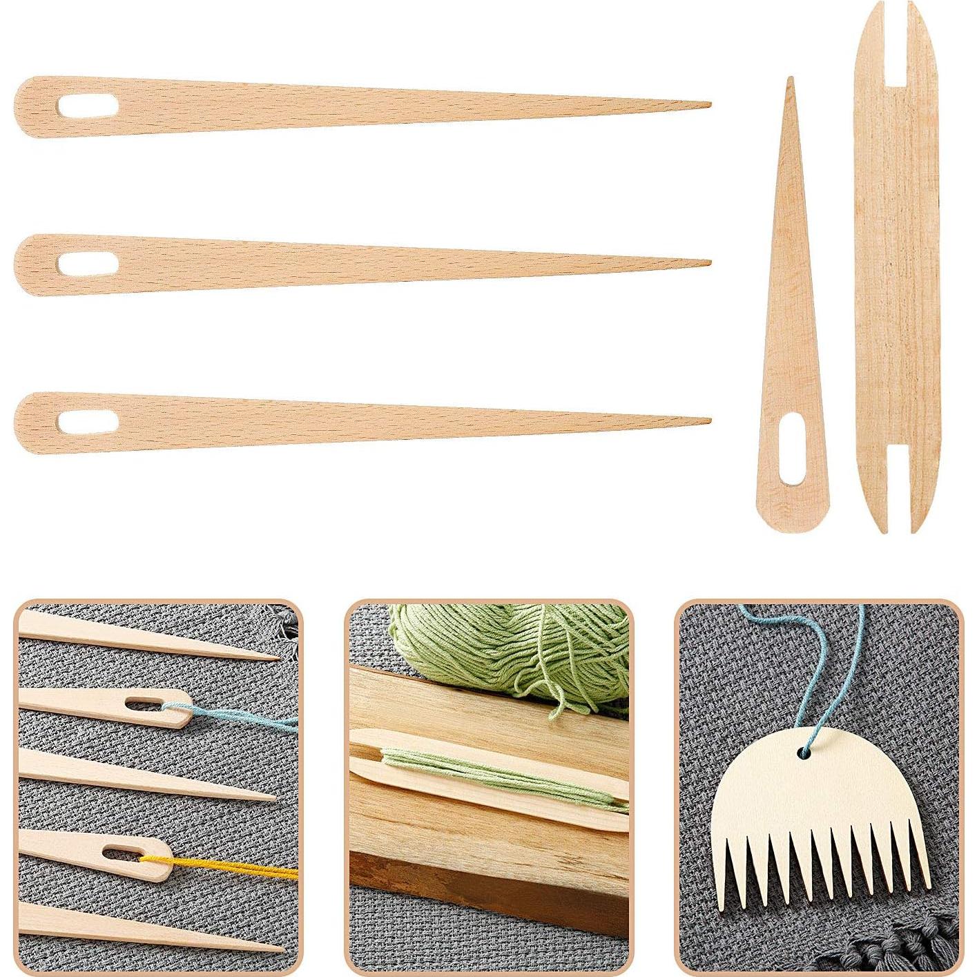 Juego de Tejido de 7 Piezas WILLBOND - Agujas y Paletas de Madera