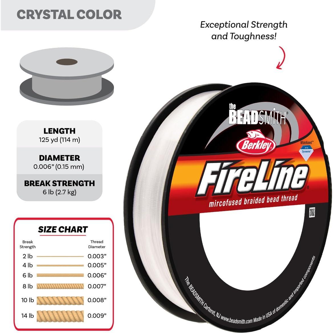 Hilo trenzado Fireline The Beadsmith 6lb 125 yardas cristal