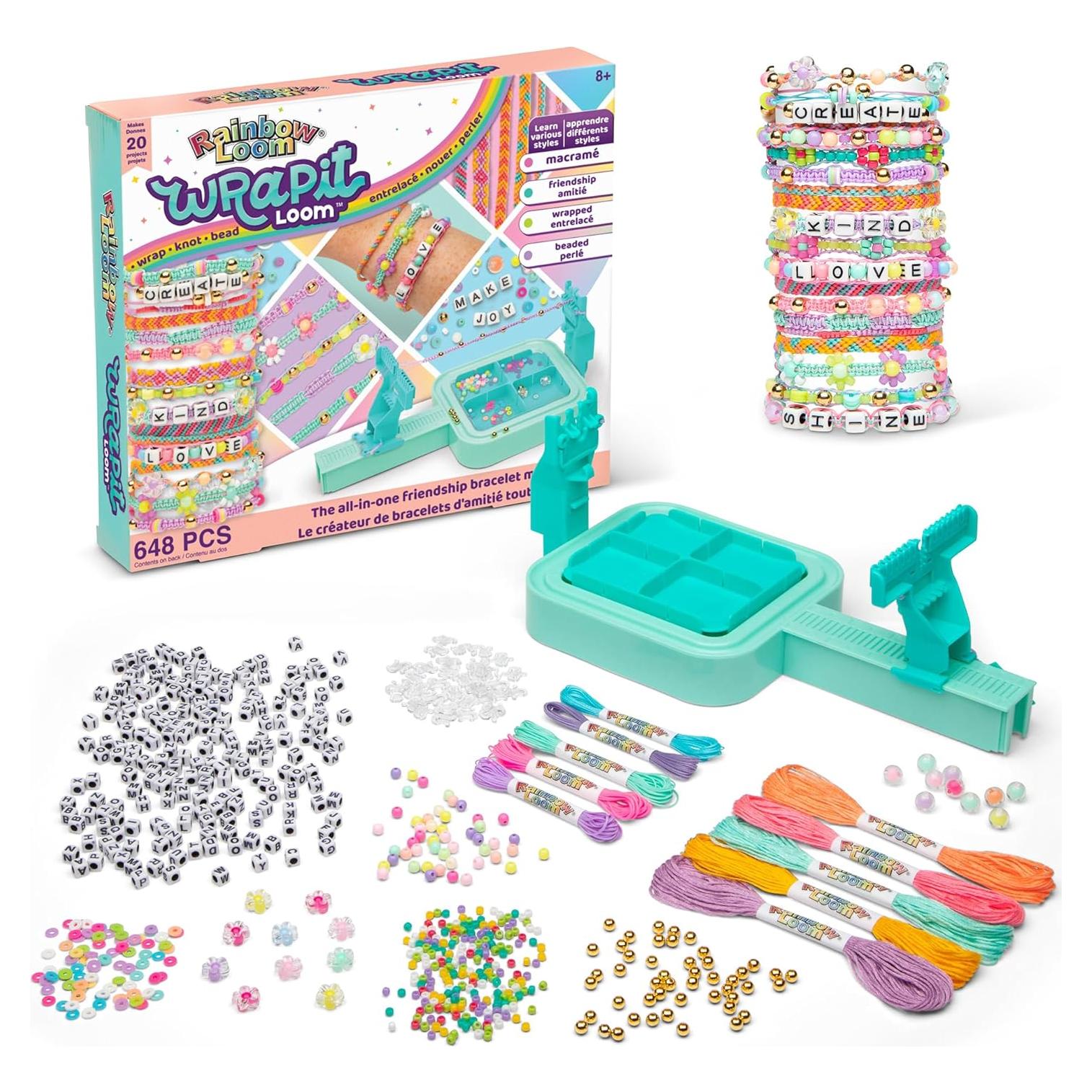 Kit de Pulseras de Amistad Rainbow Loom Wrapit Loom - 600 Piezas