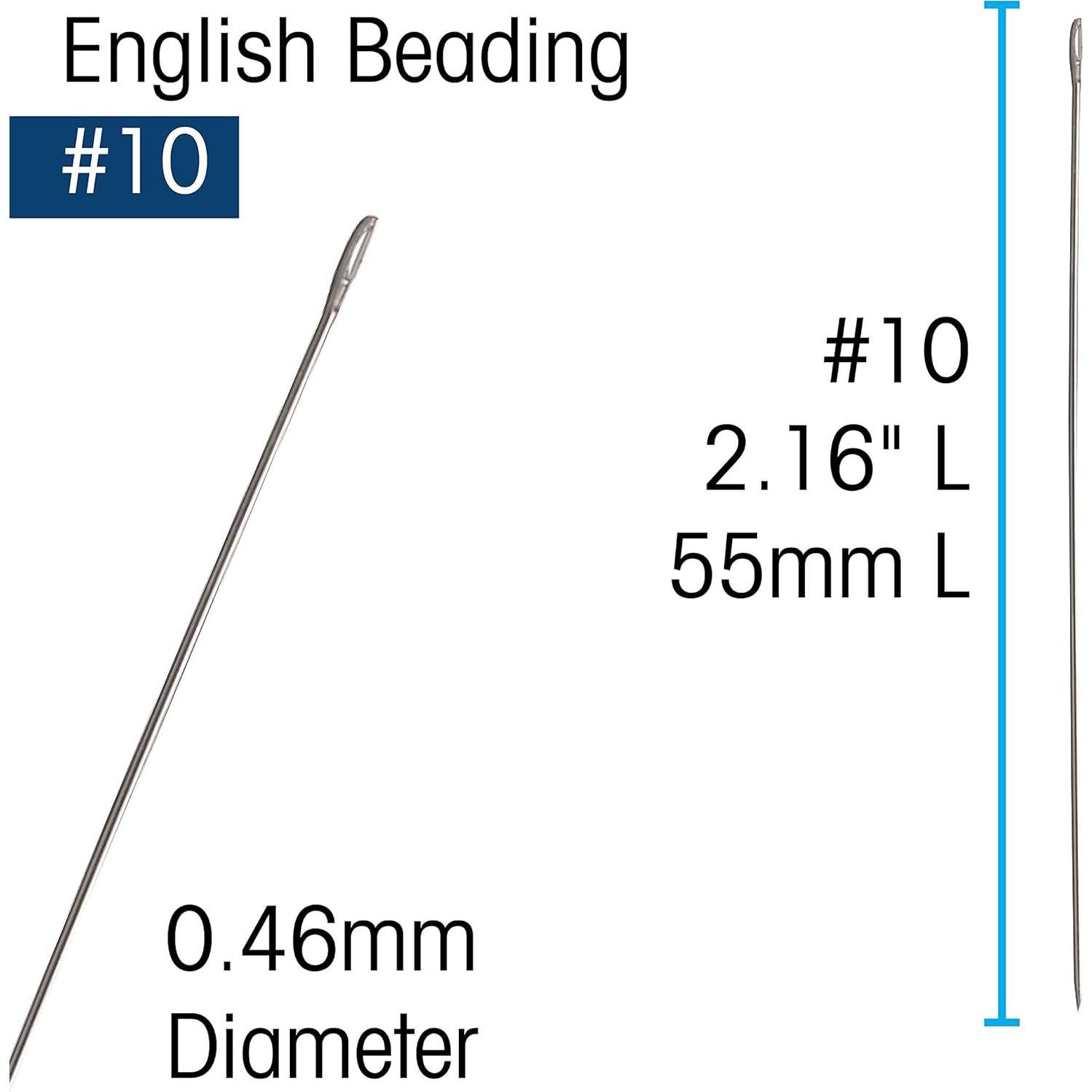 Agujas de Beading The Beadsmith #10 - 4 Unidades, Hechas en Inglaterra