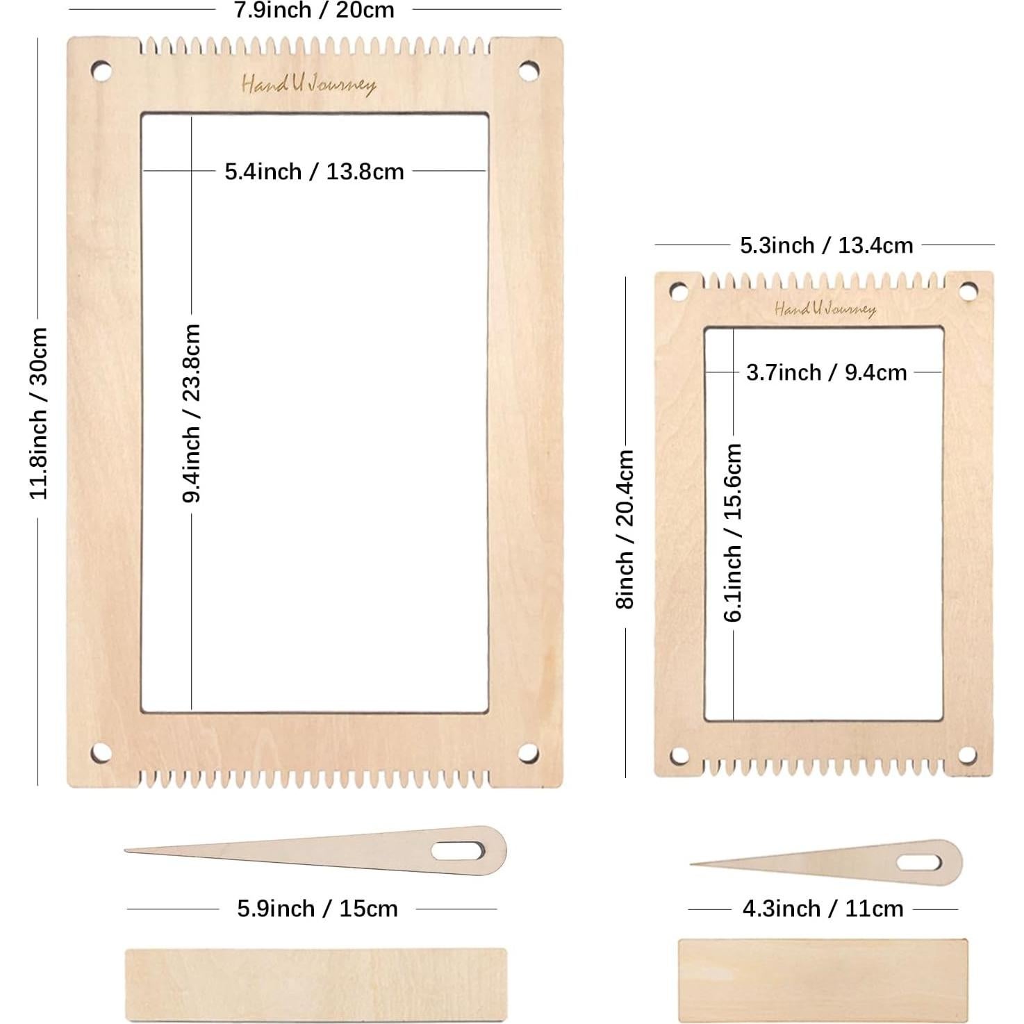 Kit de Telar Rectangular HAND U JOURNEY 20.1x30cm y 13.5x19.8cm