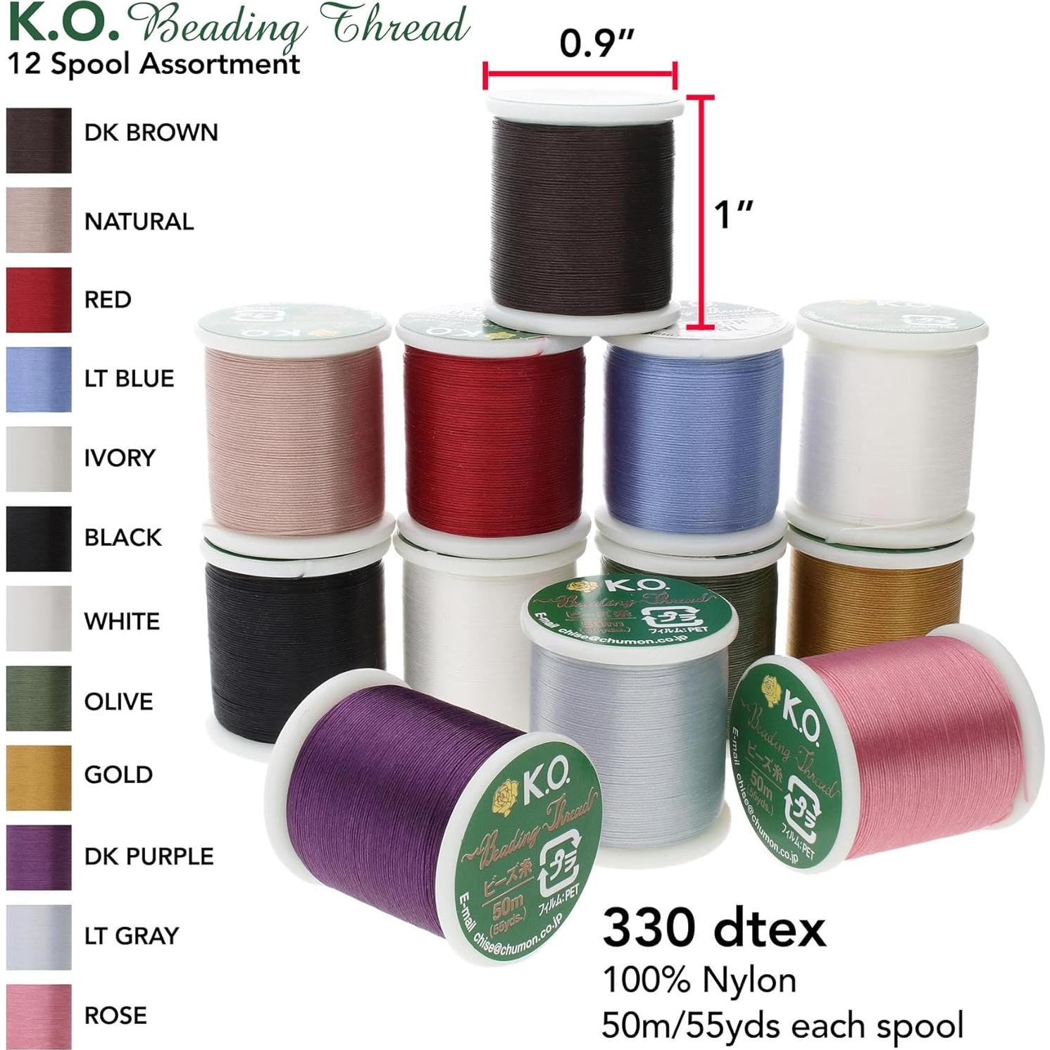 Hilo KO The Beadsmith para Beading 12 Piezas 100% Nylon 50m