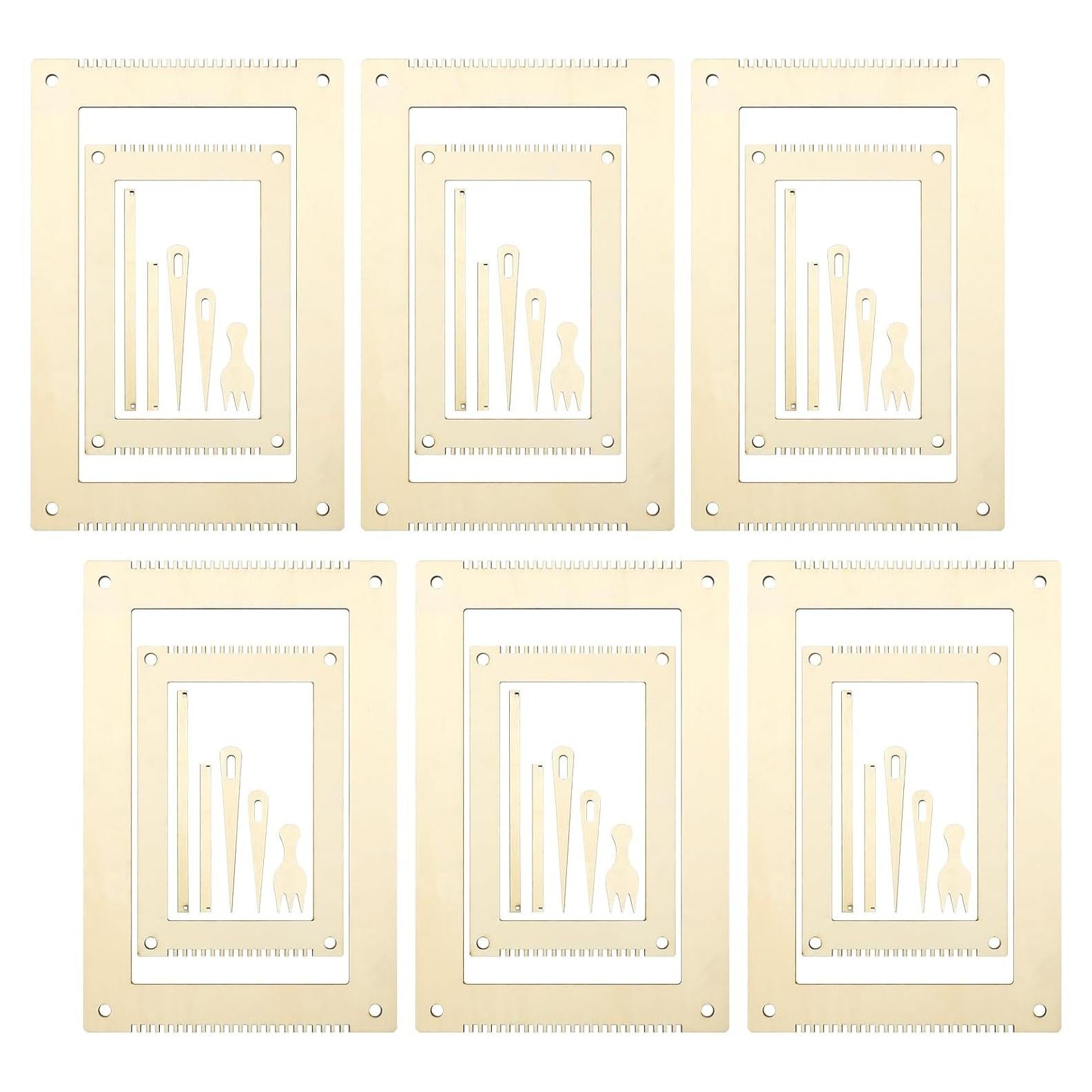 Kit de Telar Rectangular Thyle 6 Juegos Madera DIY 13.5x19.8cm