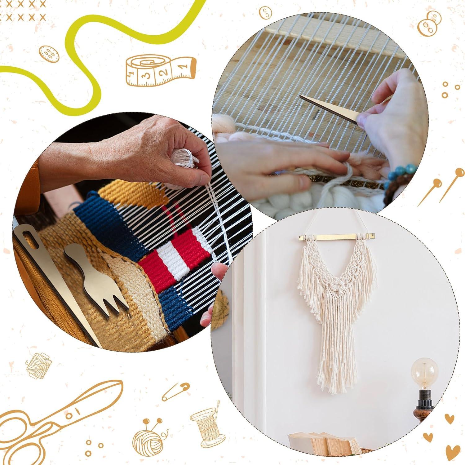 Kit de Telar Rectangular Thyle 6 Juegos Madera DIY 13.5x19.8cm