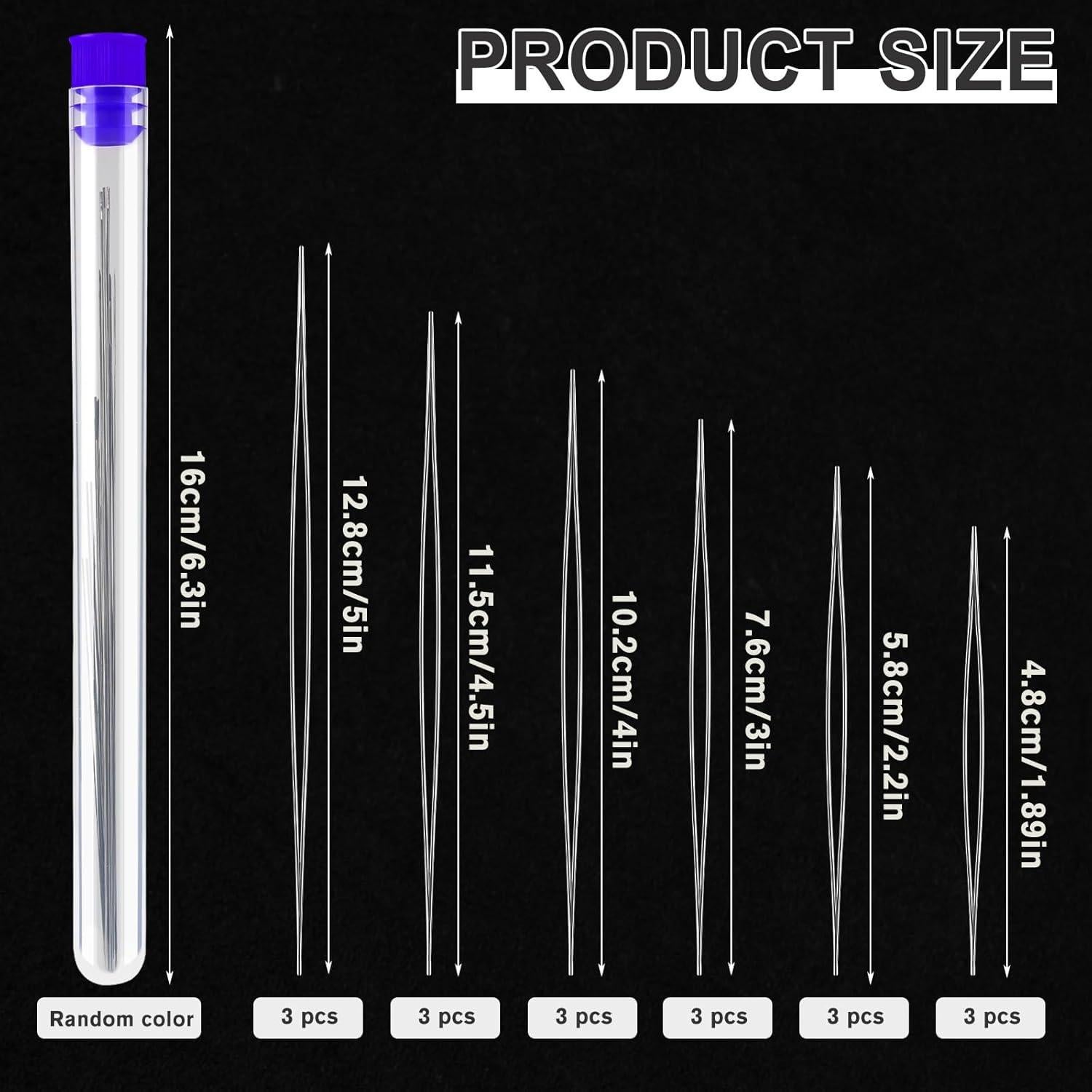 Juego de Agujas para Cuentas UOOU - 18 Piezas Ojo Grande