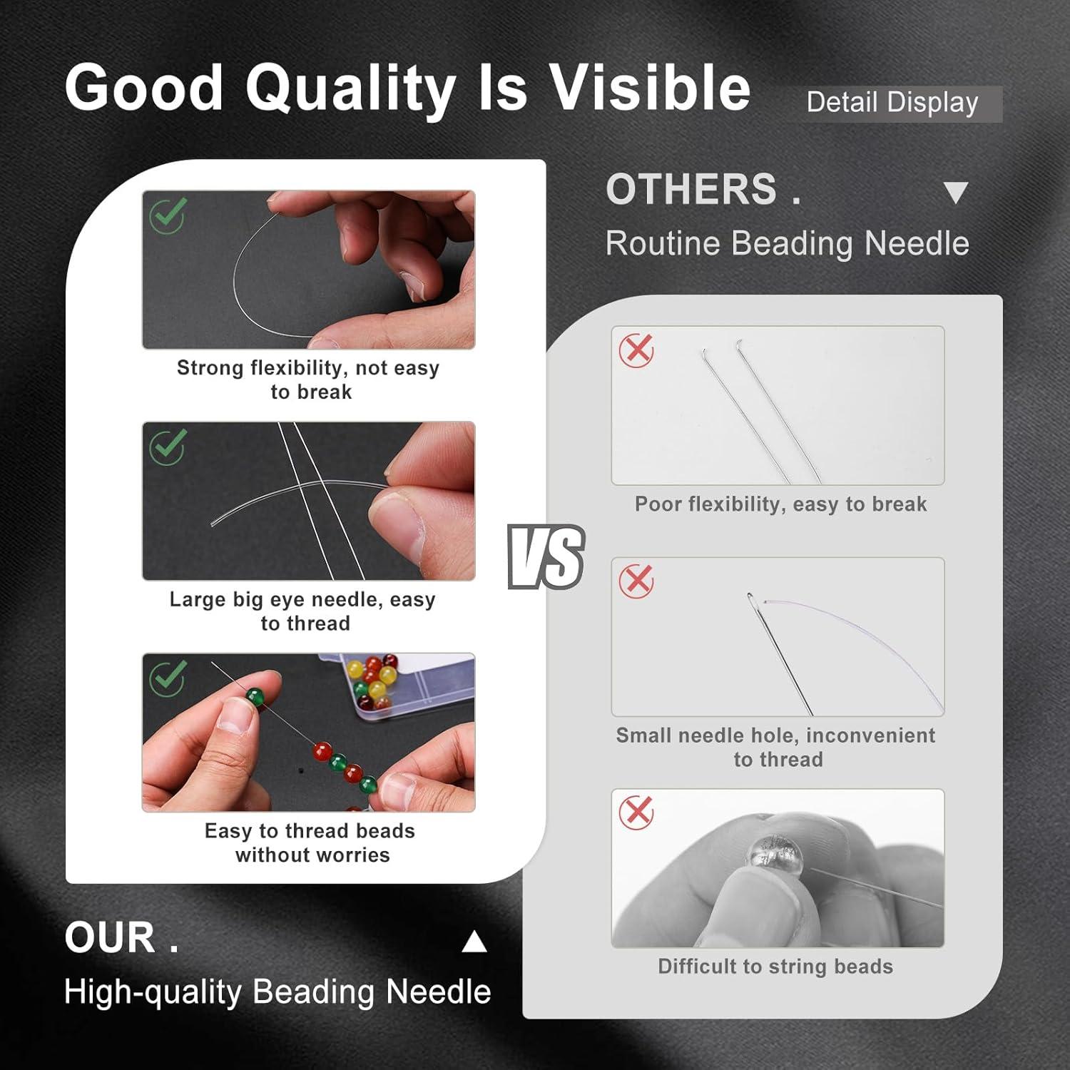 Juego de Agujas para Cuentas UOOU - 18 Piezas Ojo Grande