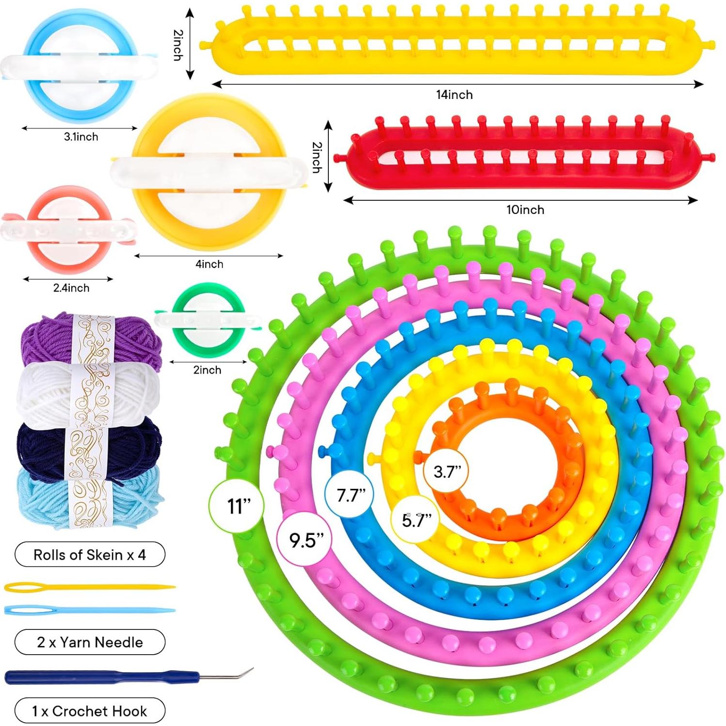 Juego de Telar de Tejer Redondo VGOODALL 18 Piezas para Bricolaje