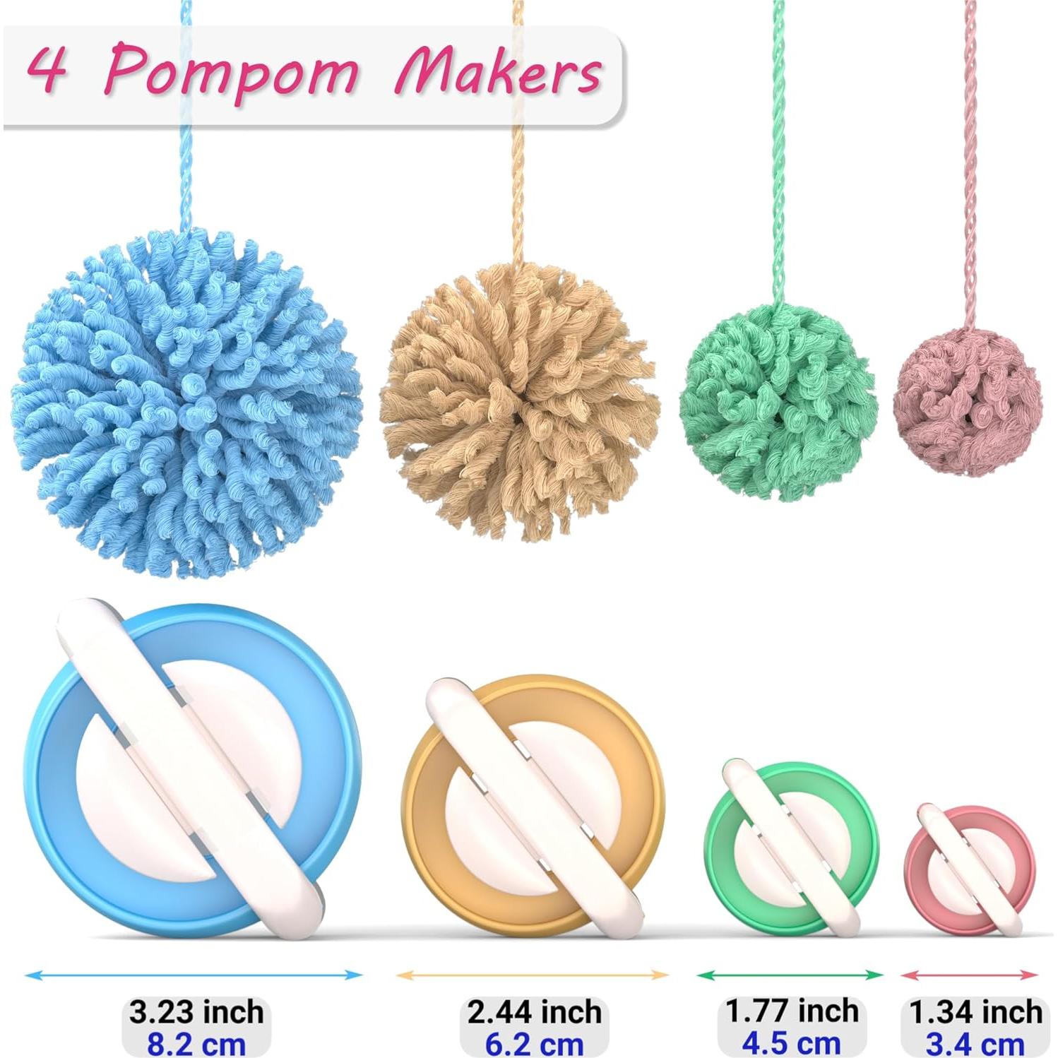 Kit de Telar de Tejer READAEER con Aguja y Pompones 10 Piezas