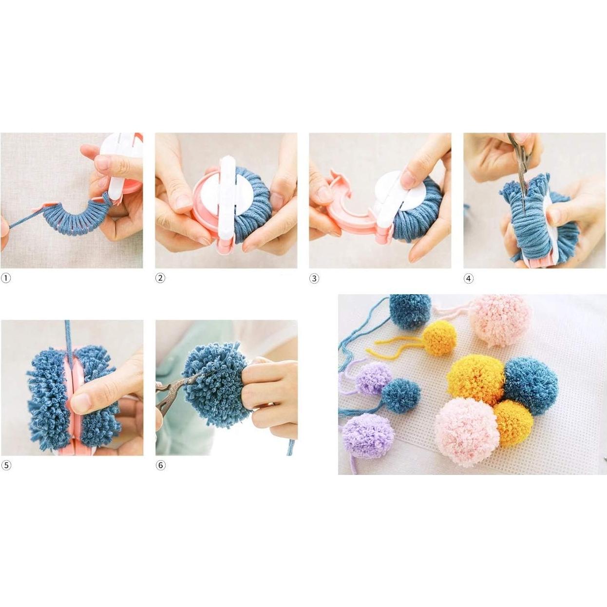 Kit de Telar de Tejer READAEER con Aguja y Pompones 10 Piezas