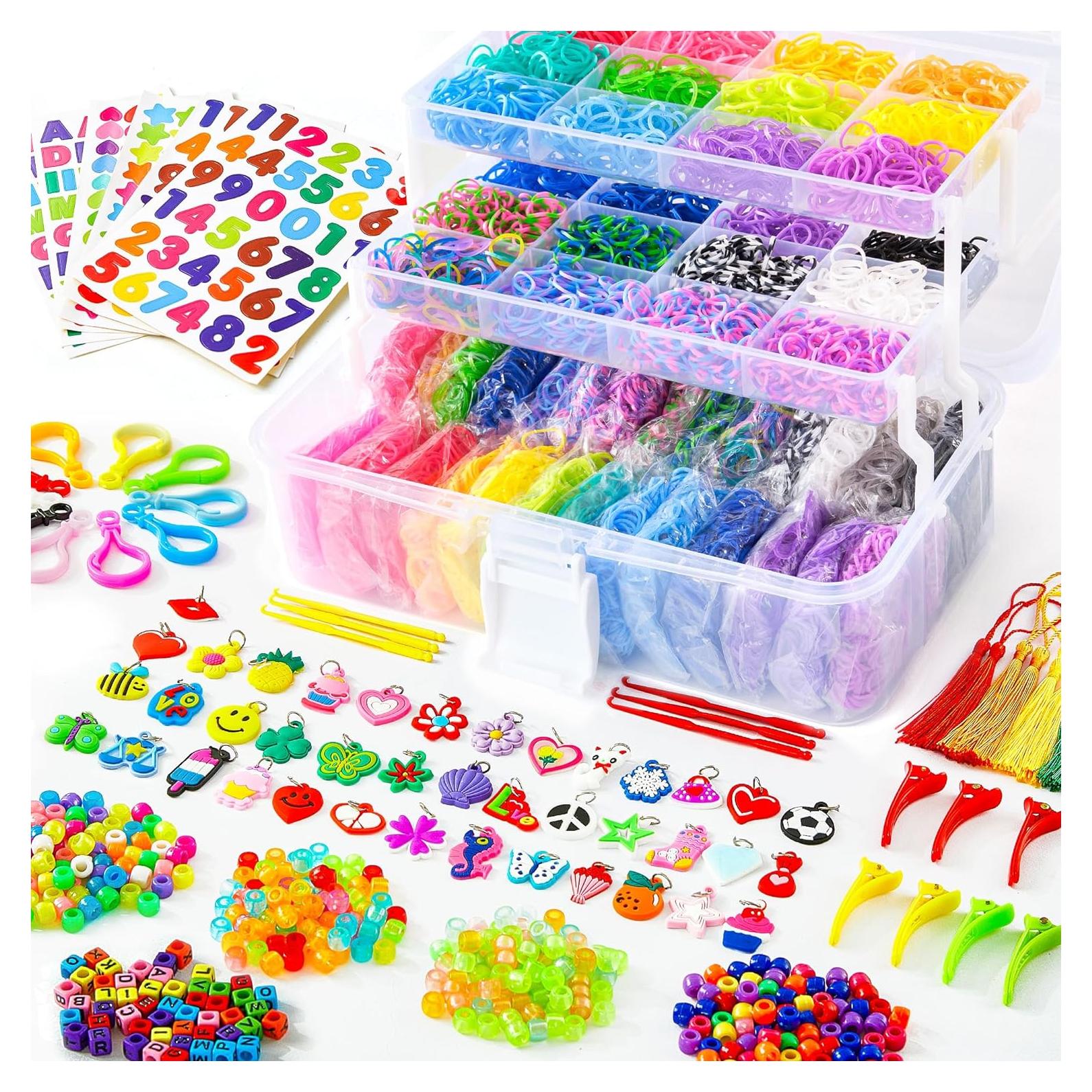 Kit de Bandas de Goma Inscraft 17500+ con 28 Colores y Accesorios