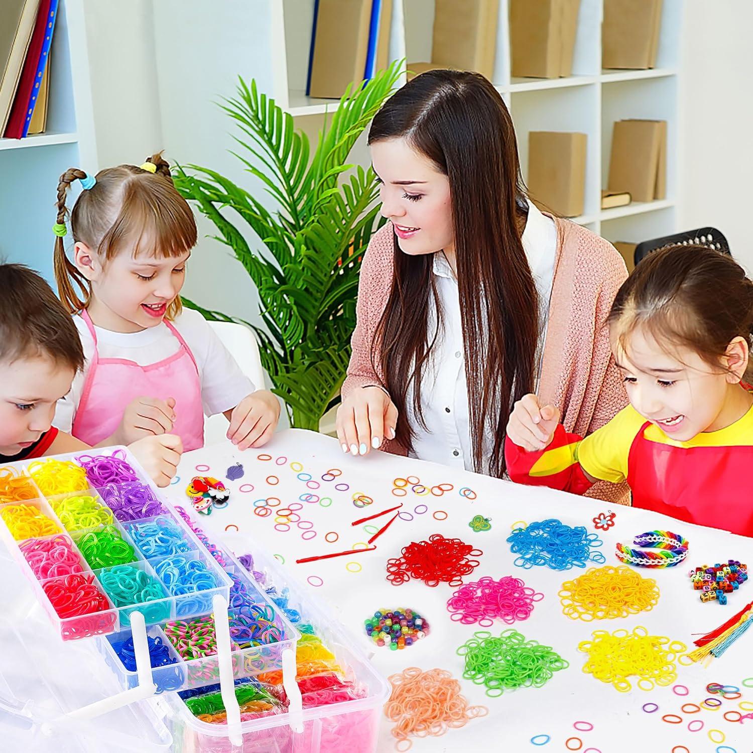 Kit de Bandas de Goma Inscraft 17500+ con 28 Colores y Accesorios