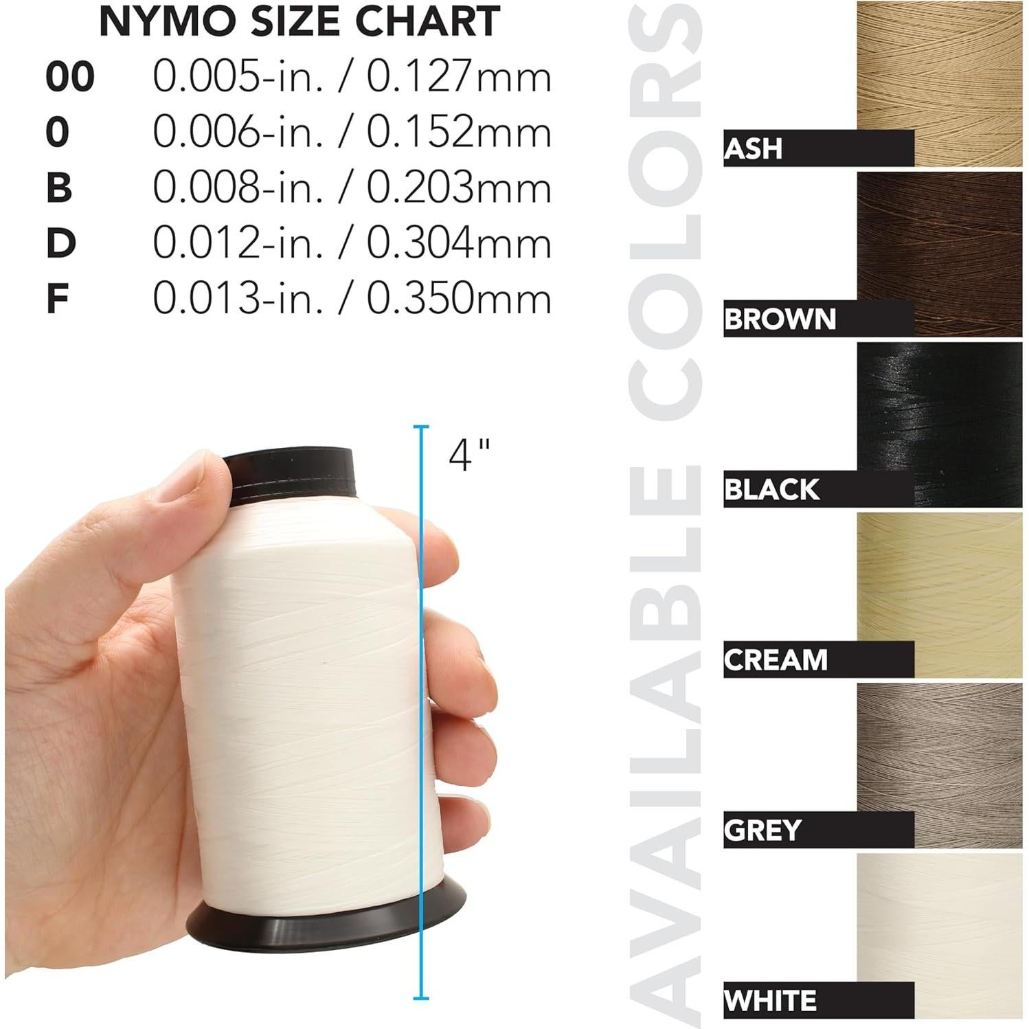 Hilo Nymo The Beadsmith Blanco Tamaño D 0.30mm 1448m