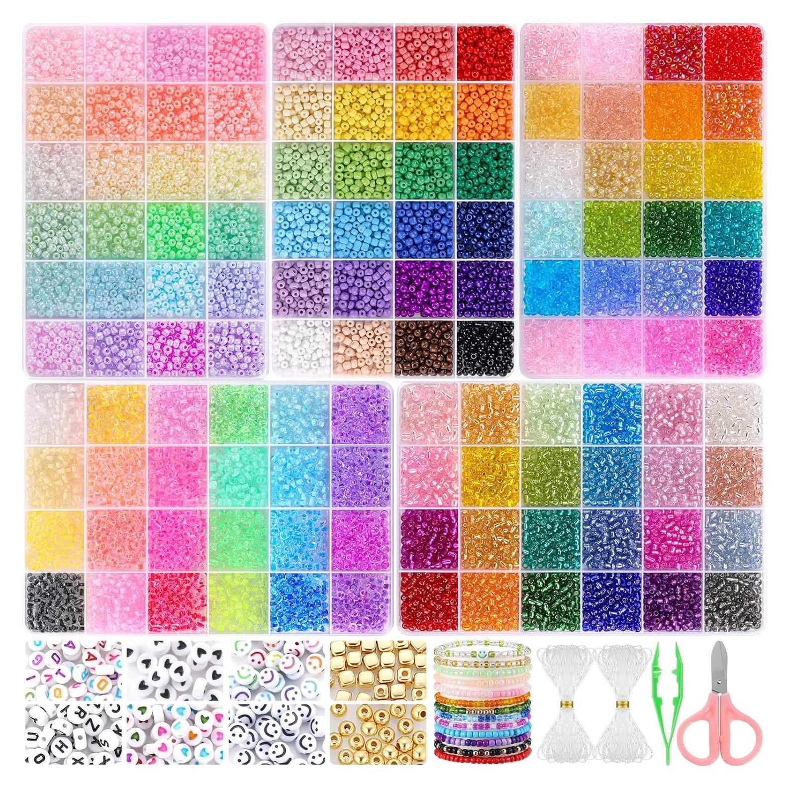 Kit de Joyería Funtopia 13000 Piezas 4mm Perlas de Vidrio