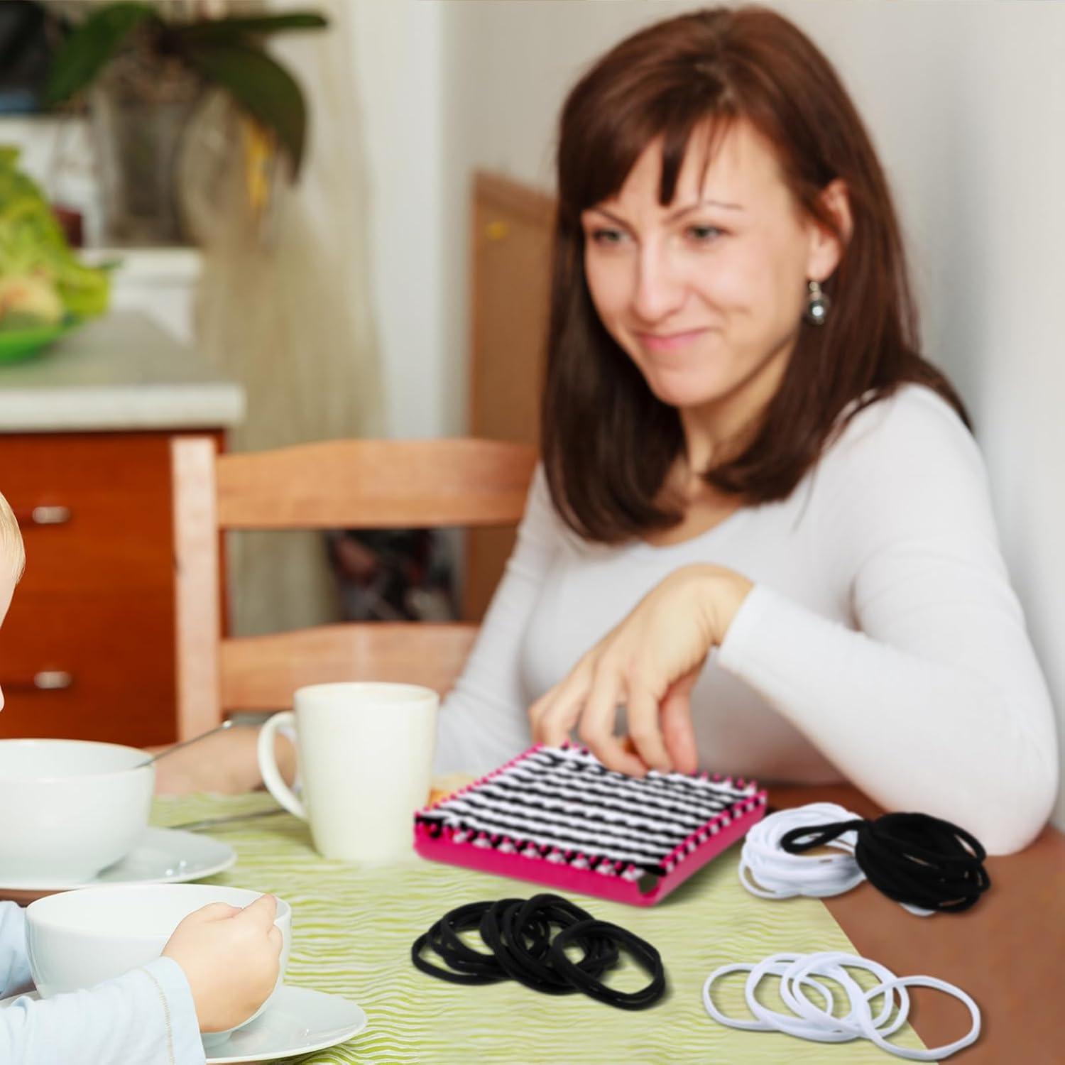 Lazos para Posavasos WILLBOND 96 Piezas Acrílico Blanco Negro