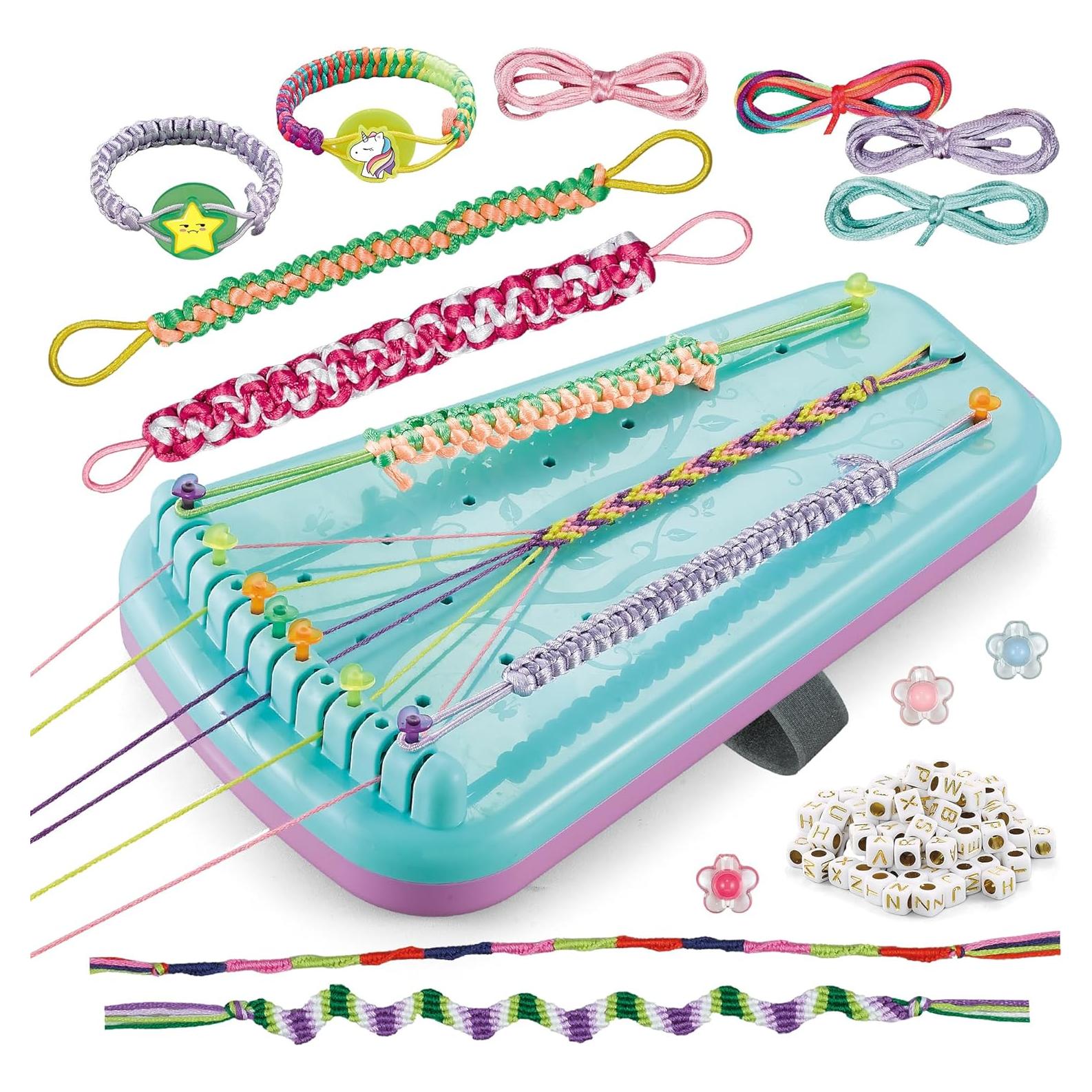 Chilpals Friendship Bracelet Making Kit for Girls,Arts and Crafts for Kids Ages 8-12,Birthday Gifts Ideas for Girl 7 8 9 10 11 Year Old - 2 in 1 Bracelets String Maker Toys Set (Blue)