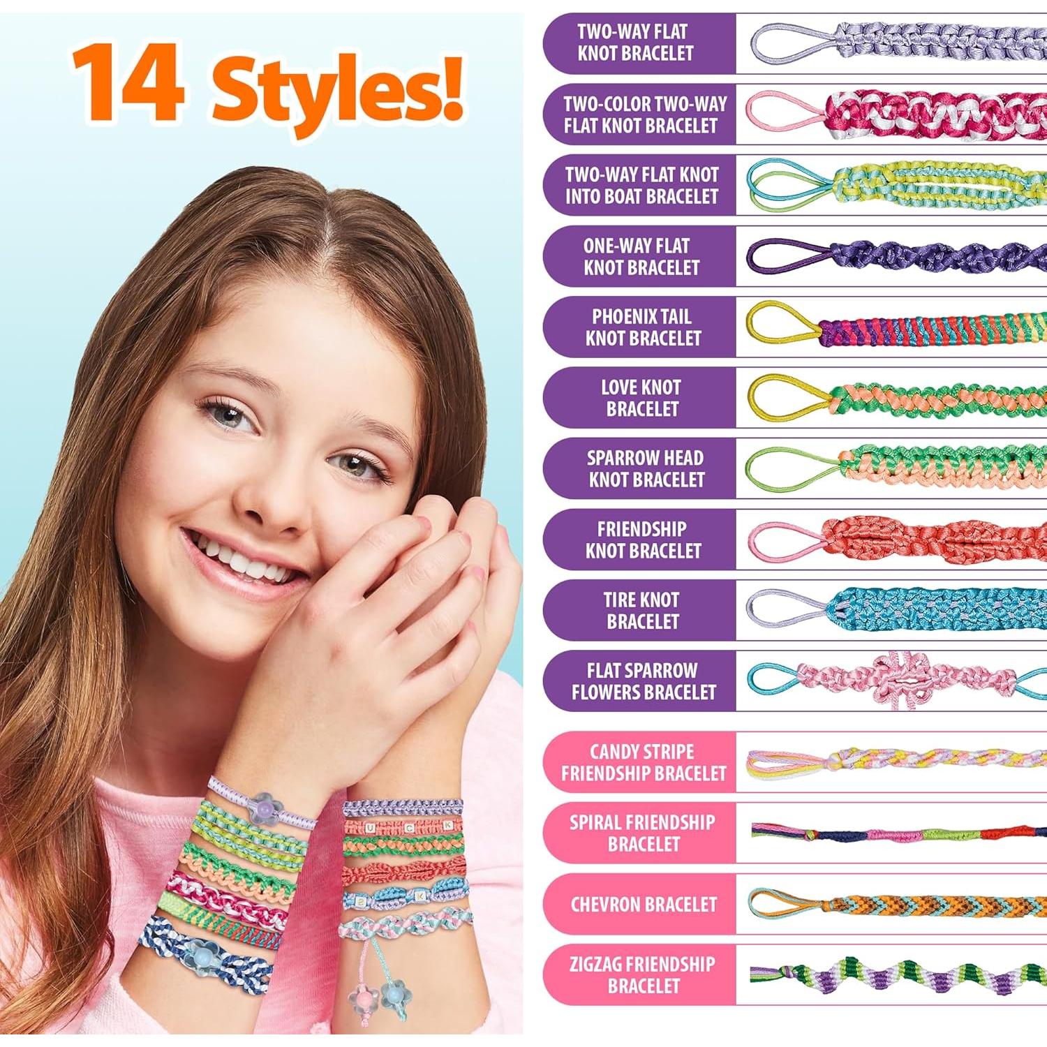 Chilpals Friendship Bracelet Making Kit for Girls,Arts and Crafts for Kids Ages 8-12,Birthday Gifts Ideas for Girl 7 8 9 10 11 Year Old - 2 in 1 Bracelets String Maker Toys Set (Blue)