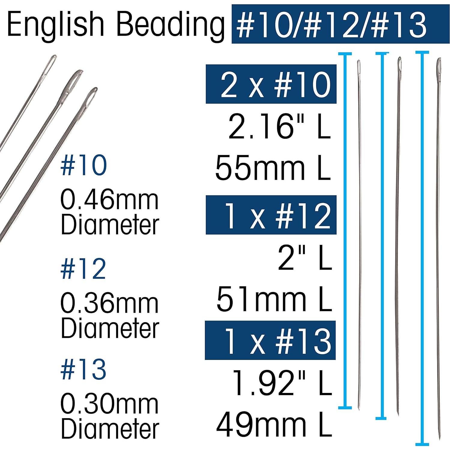Agujas de Beadsmith Asortimento 4 Piezas Tamaños 10 12 13