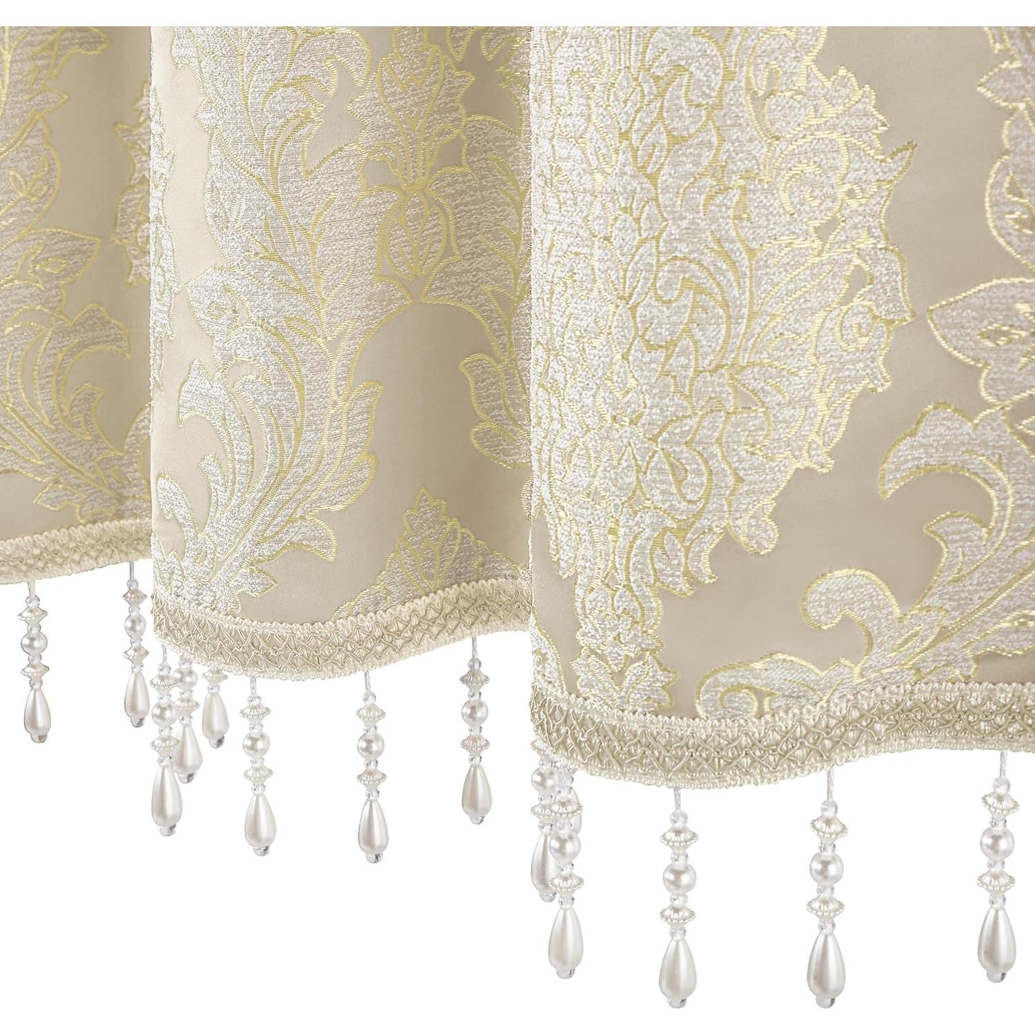 Valencia de Cortina Jacquard Loom and Mill Beige 137x46 cm