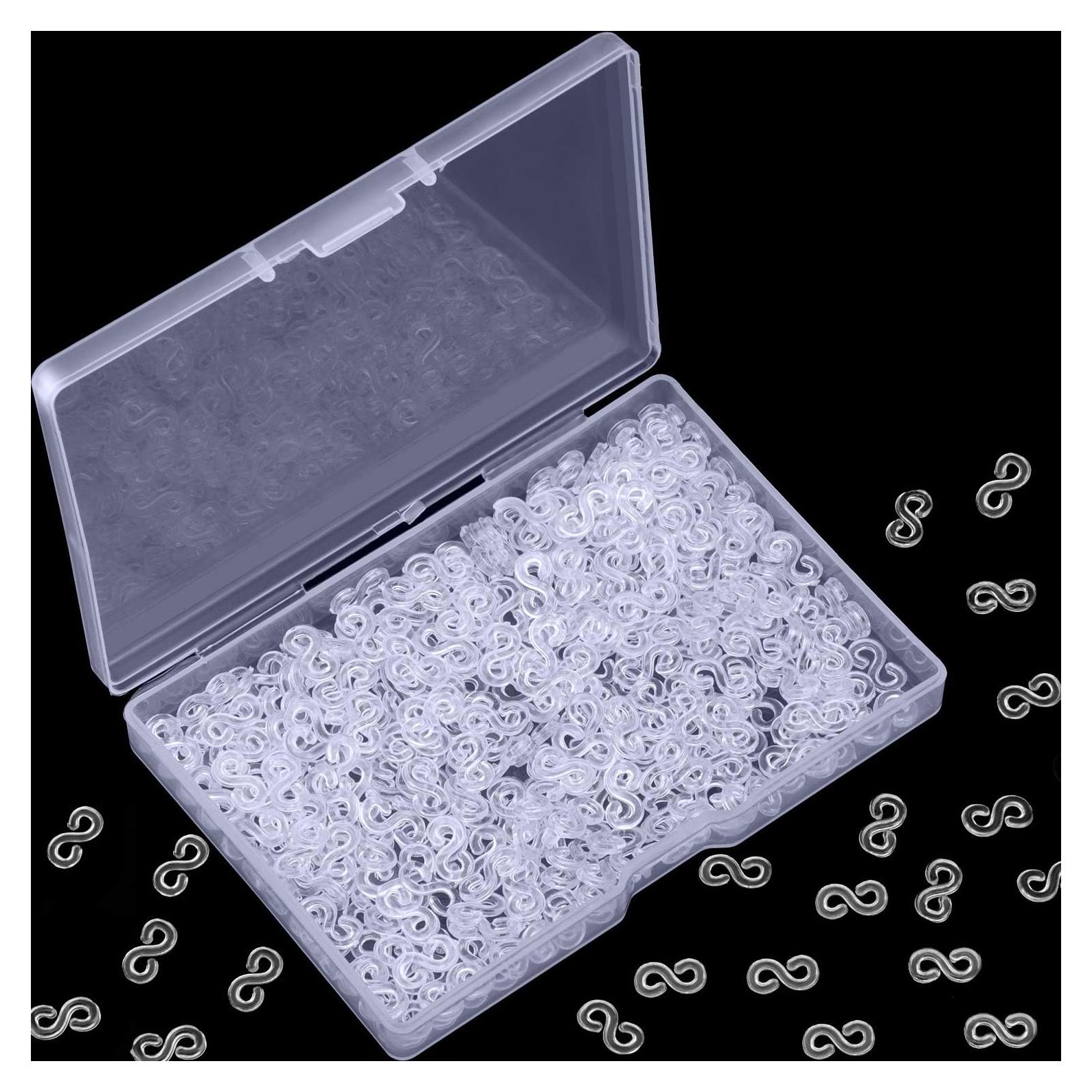 300 Clips S de Goma Mudder para Manualidades DIY - Transparente