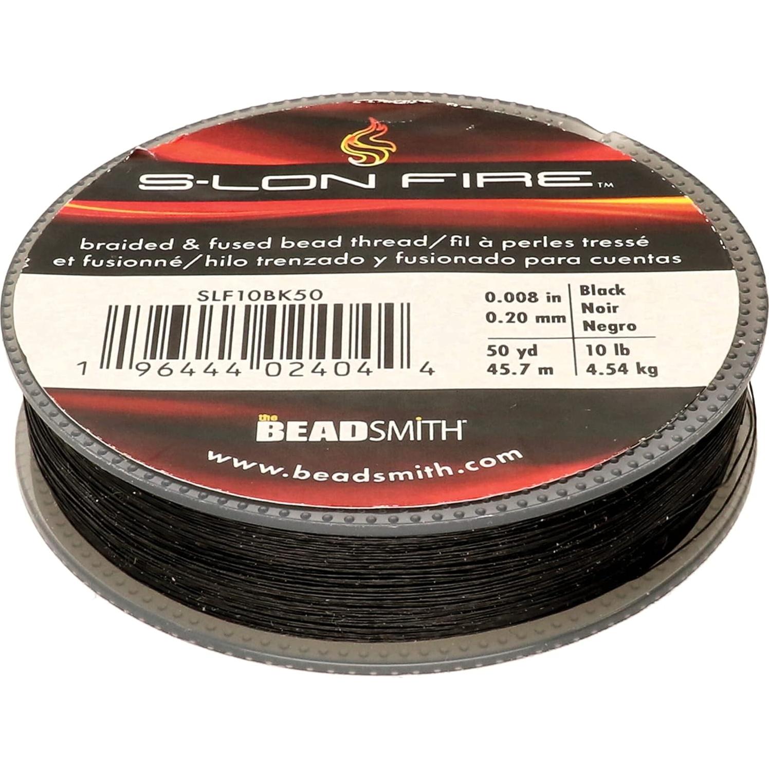 Hilo de cuentas S-Lon Fire The Beadsmith 10lb 50 yardas negro