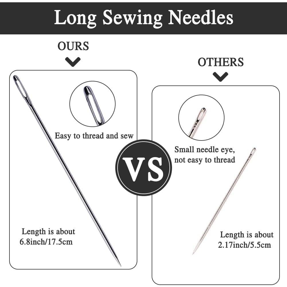 Paquete de 20 Agujas de Coser Largas JUPEAN 17.5 cm