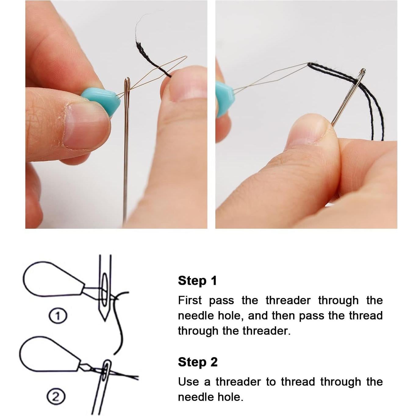 Lusecarl Set Agujas y Hilo para Extensiones de Cabello 10 Piezas